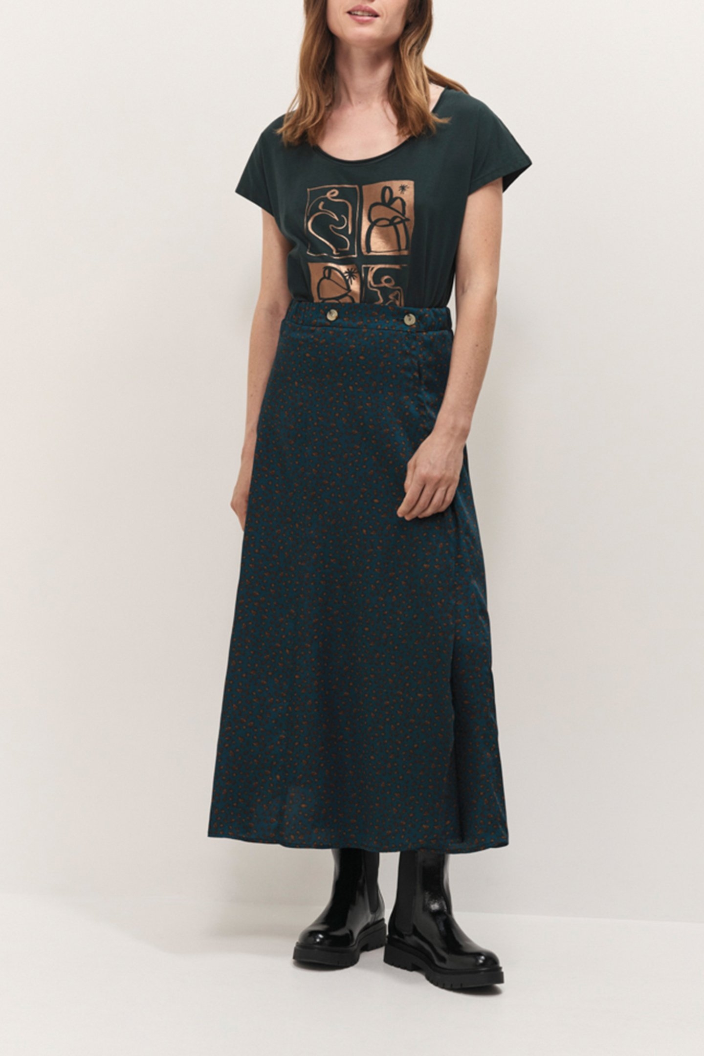 JACA - WINTER LEOPARD PRINT LONG SYCAMORE SKIRT 1