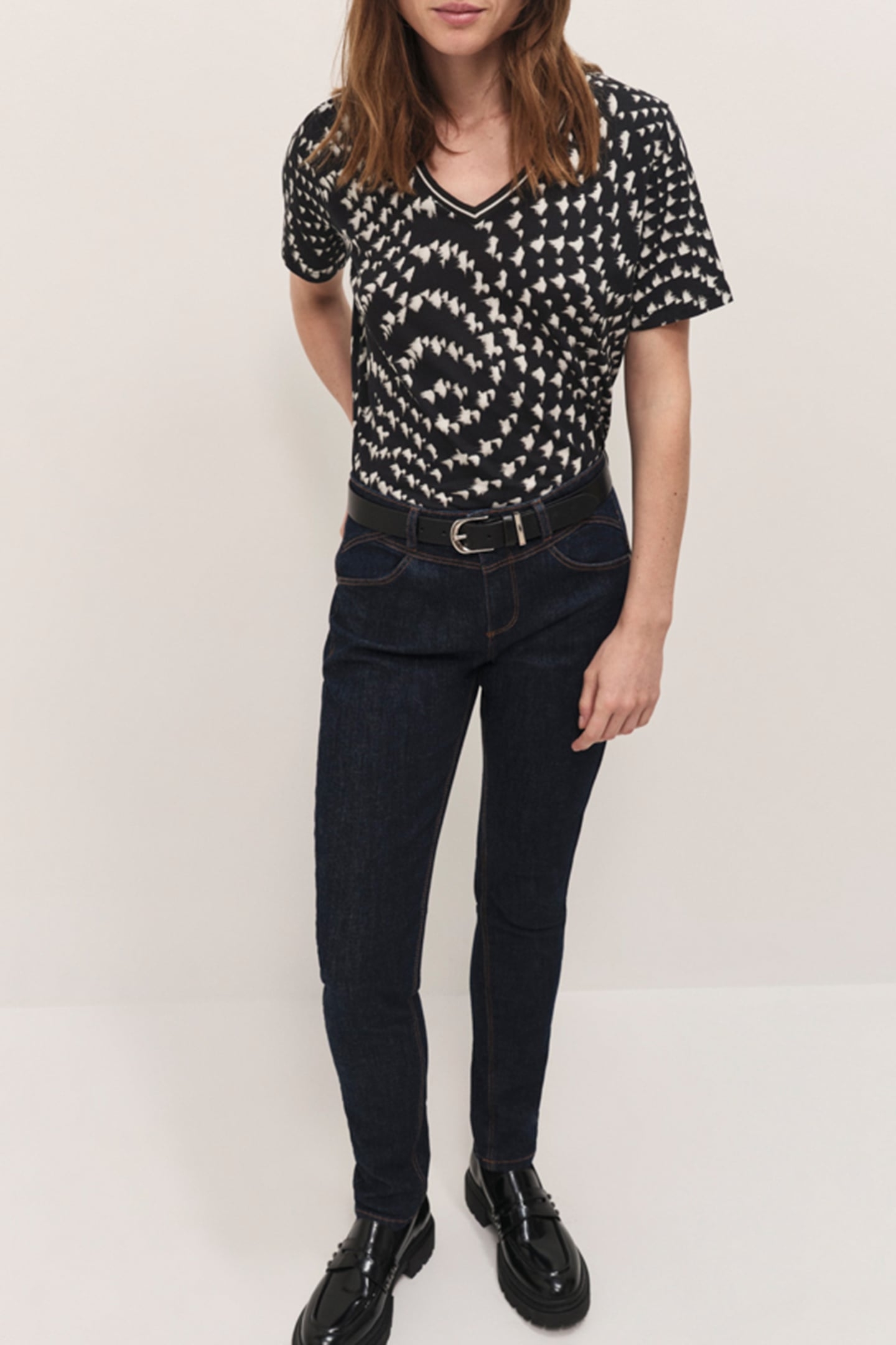 MADIAN - BLACK OPTICAL PRINT T-SHIRT 3