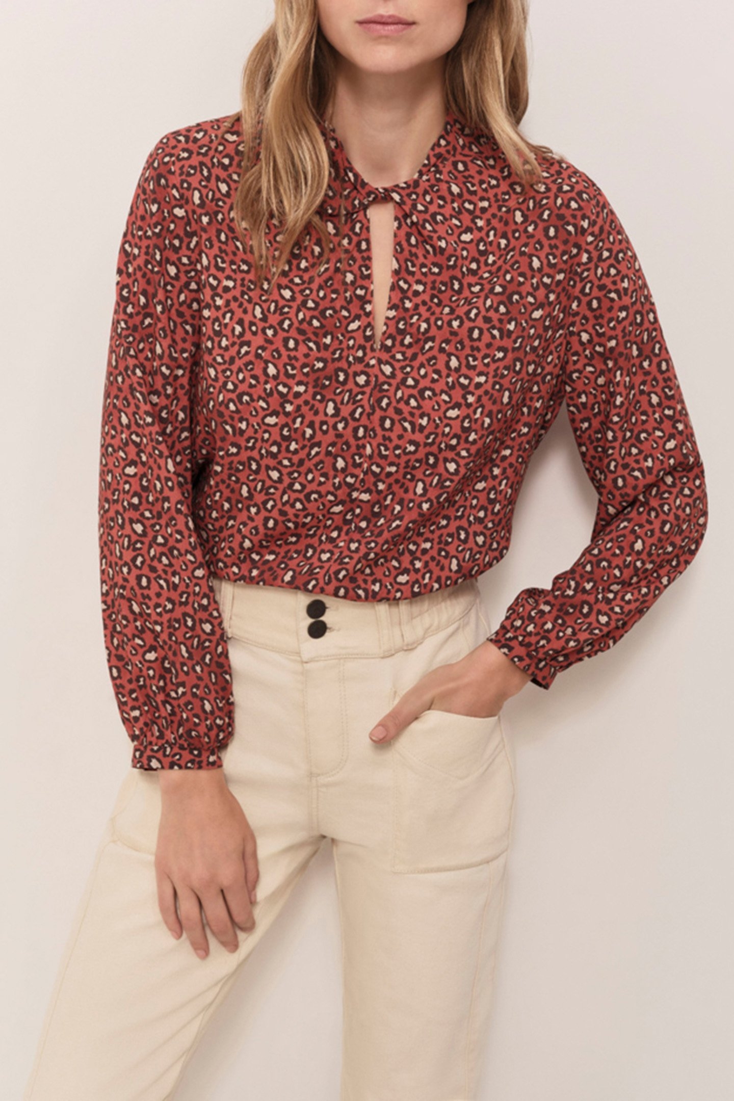 CHABADA - WINTER SAFARI PRINT PUMPKIN BLOUSE 1