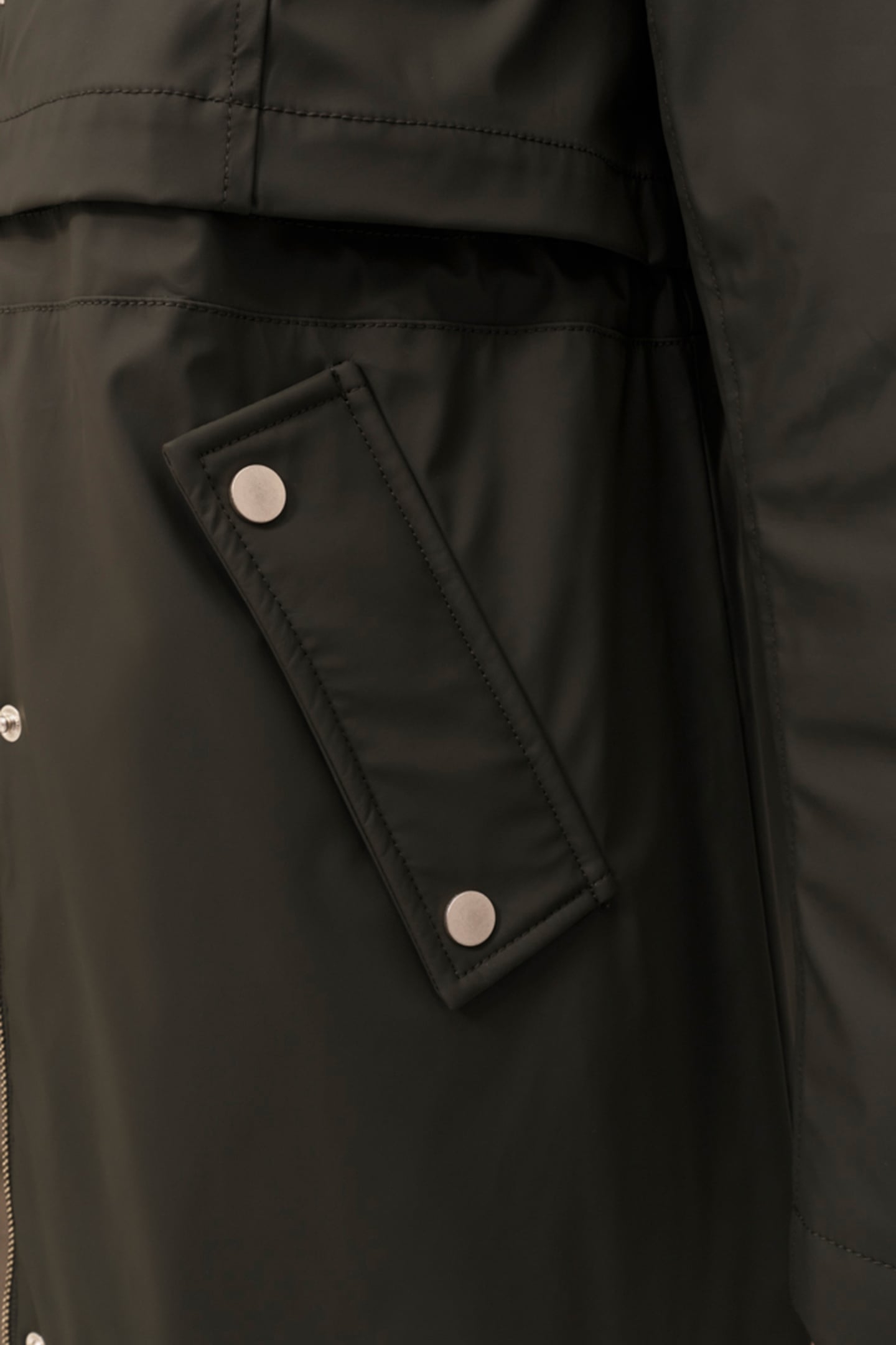 DUFFY - KHAKI WATER-REPELLENT RUBBER PARKA 6