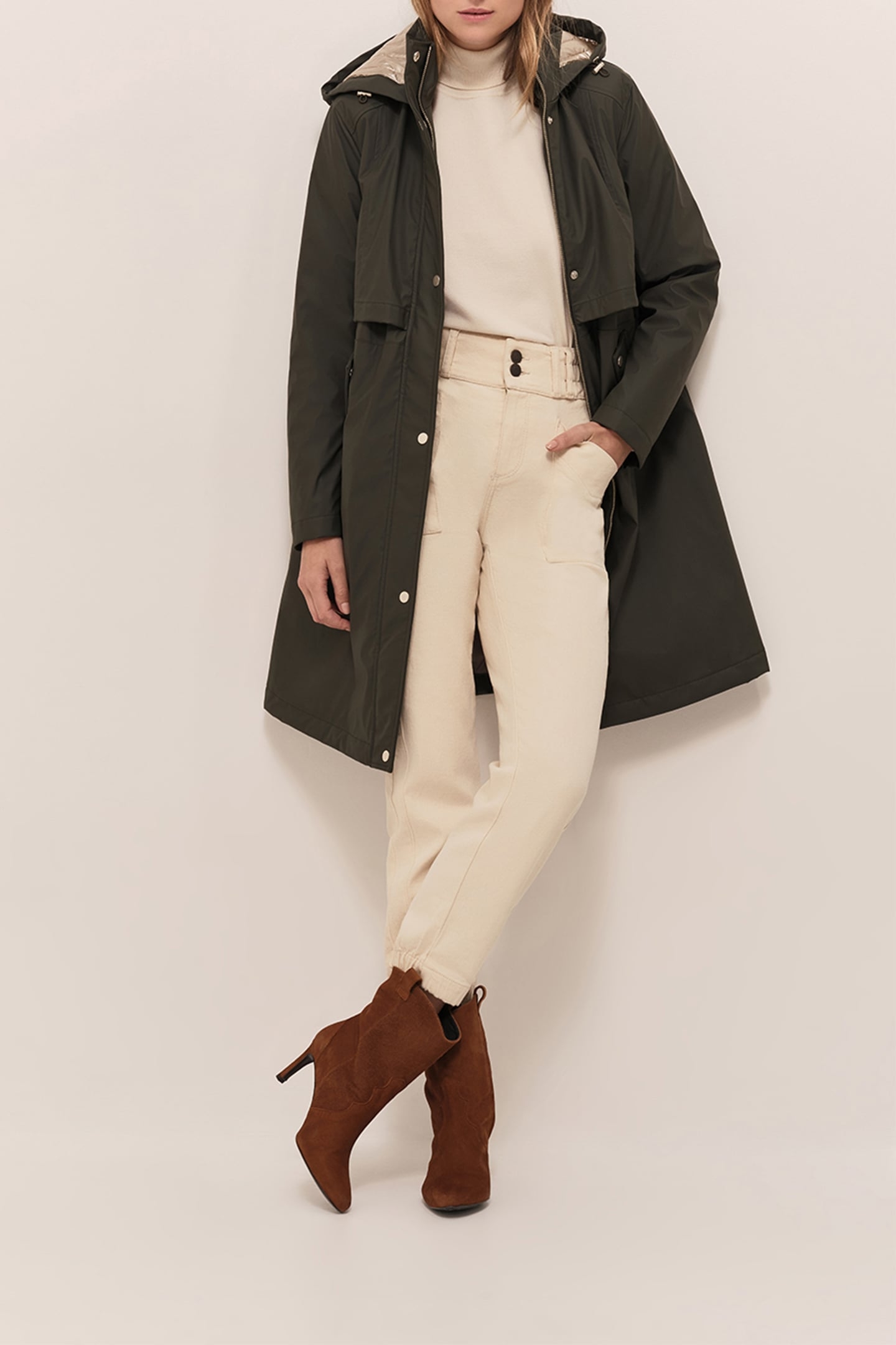 DUFFY - KHAKI WATER-REPELLENT RUBBER PARKA 2