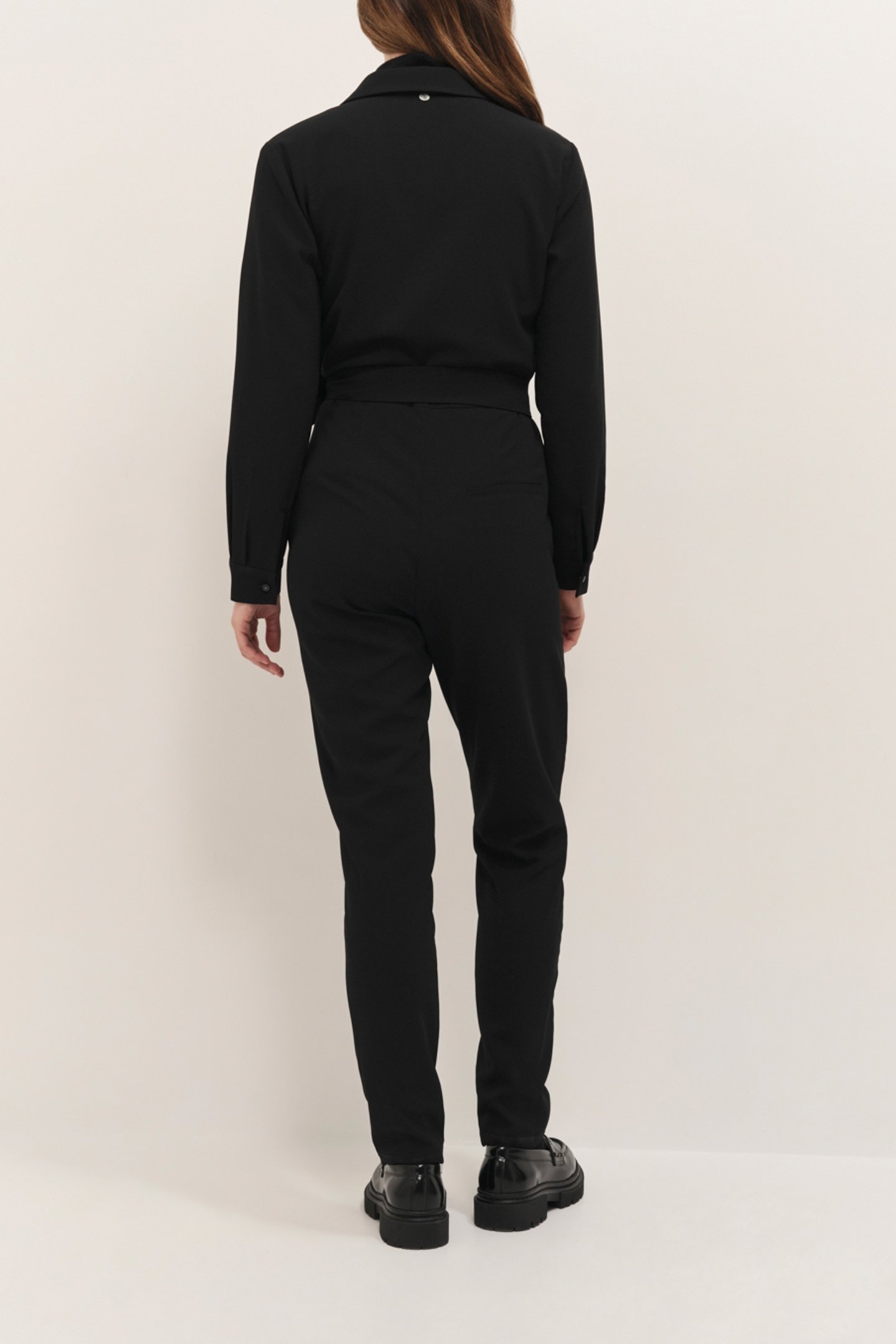RAG - LONG BLACK JUMPSUIT WITH SIDE TIE 2