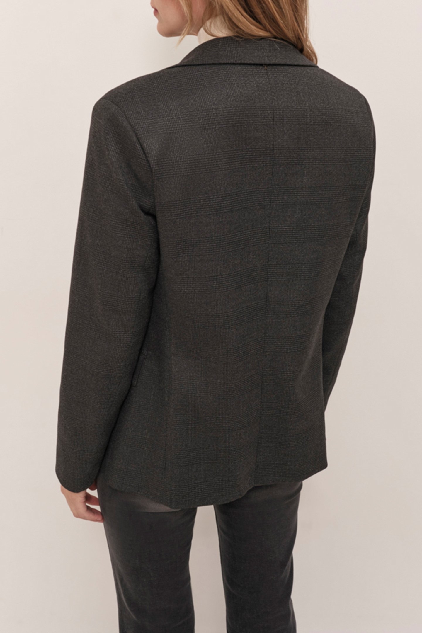 VALOU - CHARCOAL PRINCE OF WALES PATTERN SUIT JACKET 2