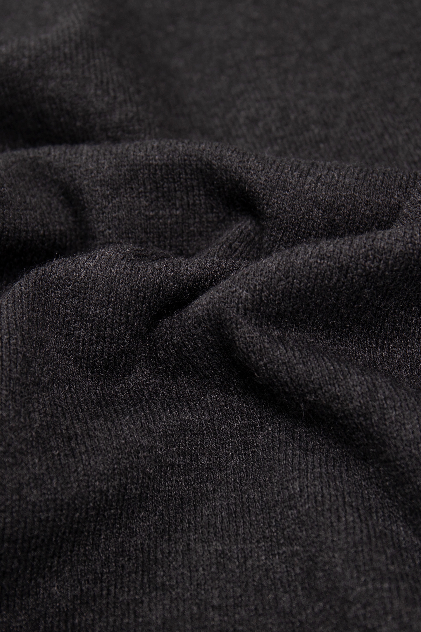 CHARCOAL KNIT BUTTON-NECK SWEATER WITH ROLLED EDGES 8