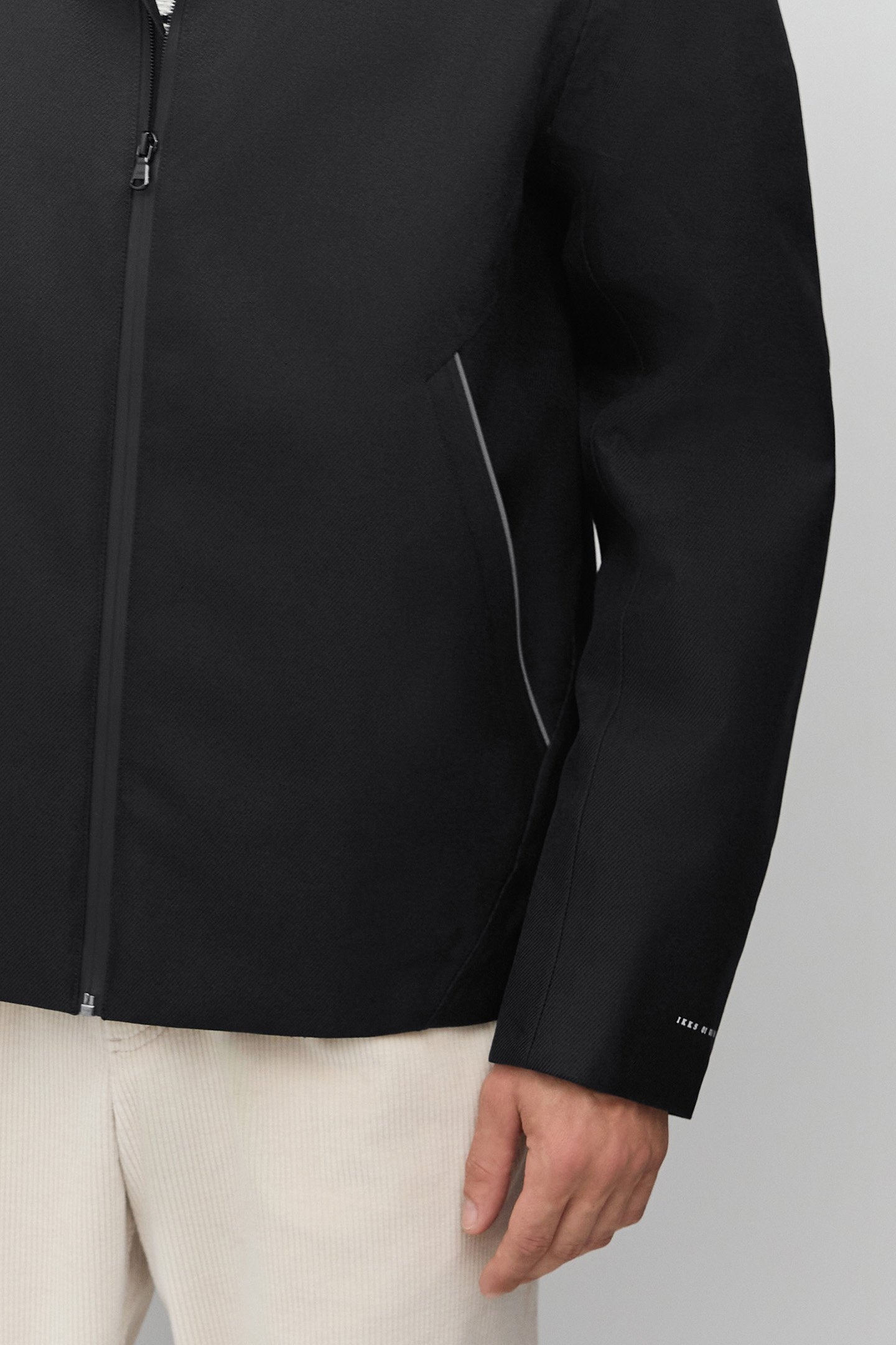 BLACK NYLON WATERPROOF JACKET WITH DETACHABLE HOOD 6