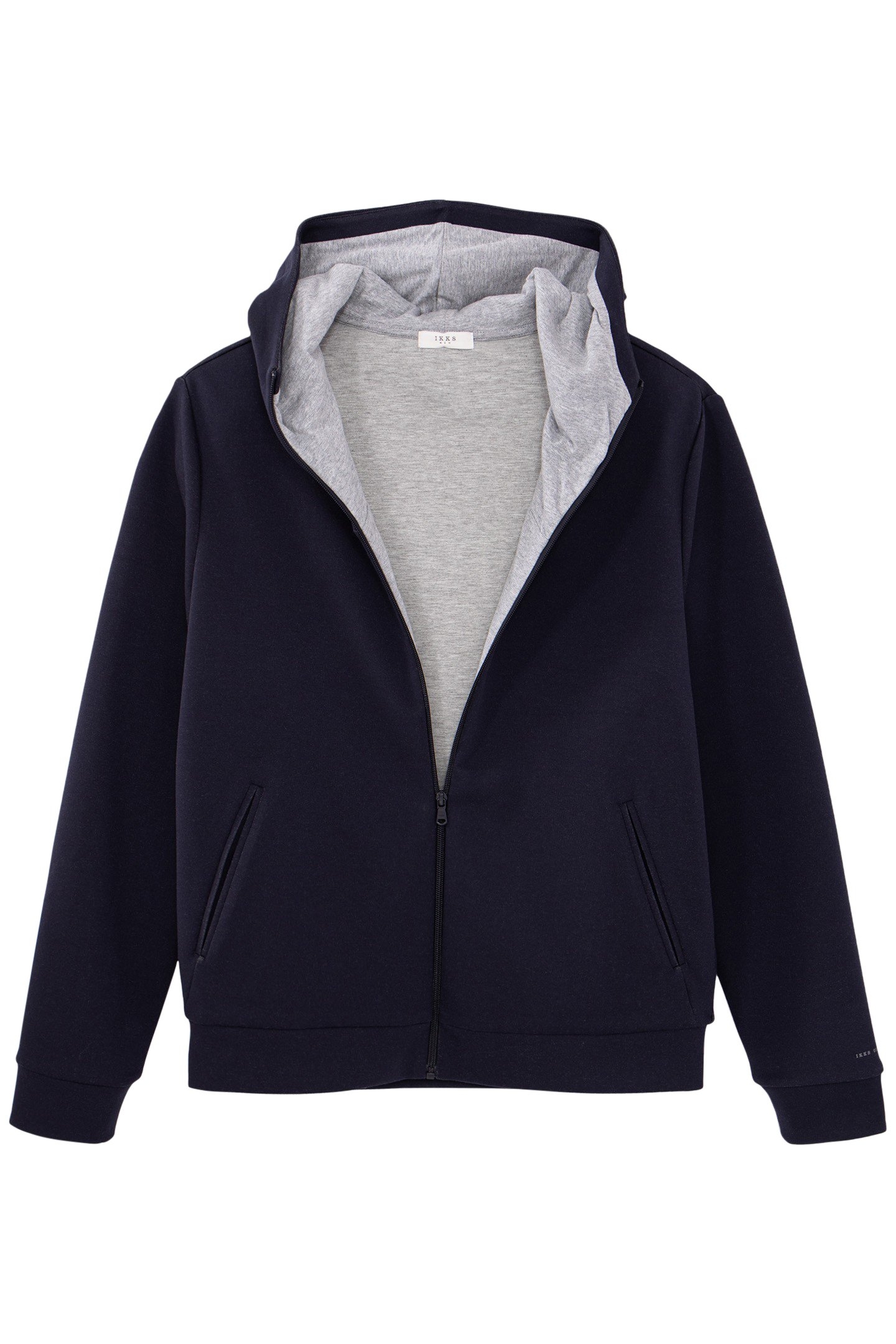 NAVY NEOPRENE ZIPPED CARDIGAN 4