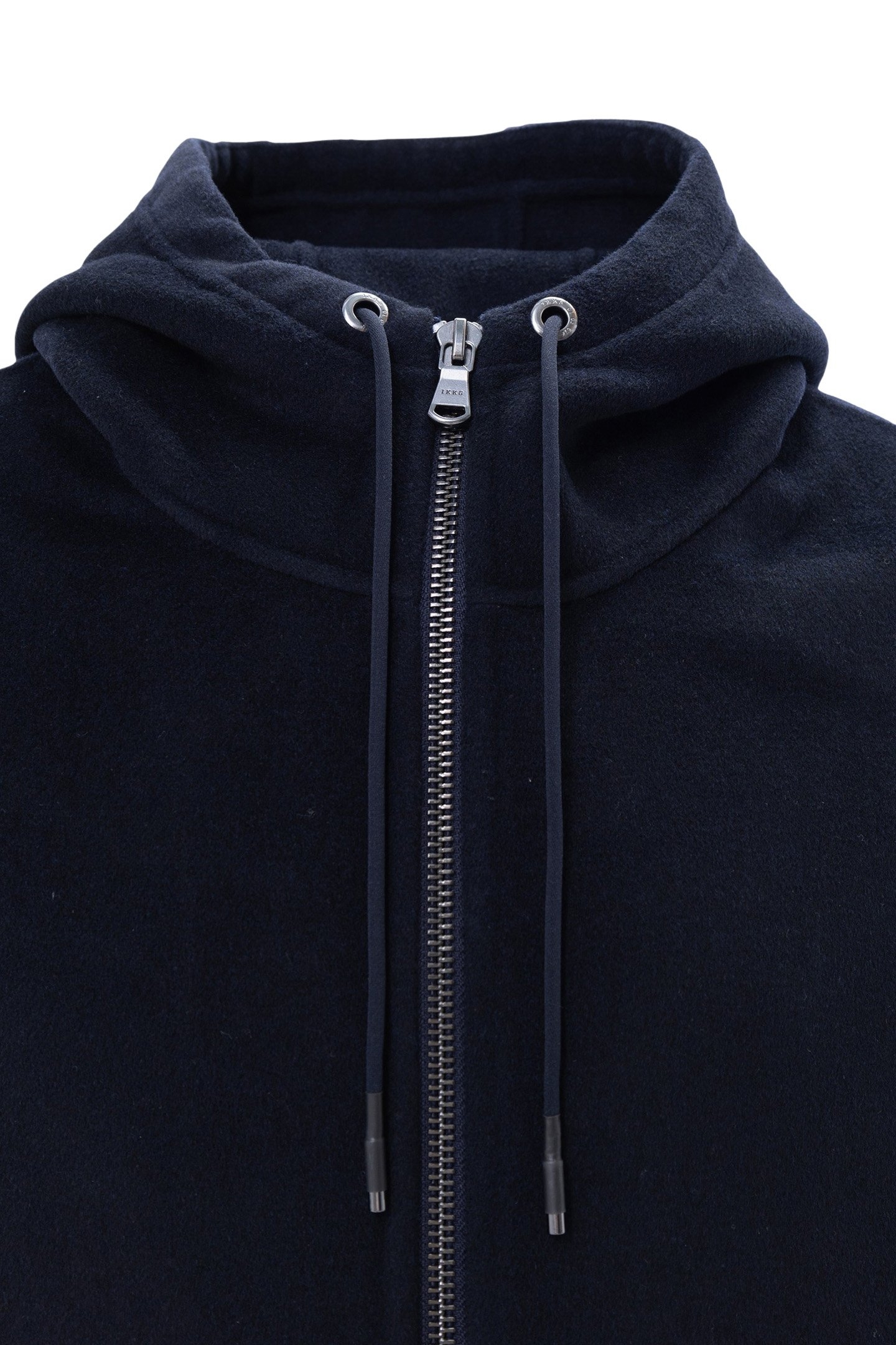 NAVY WOOL HOODED COAT 6