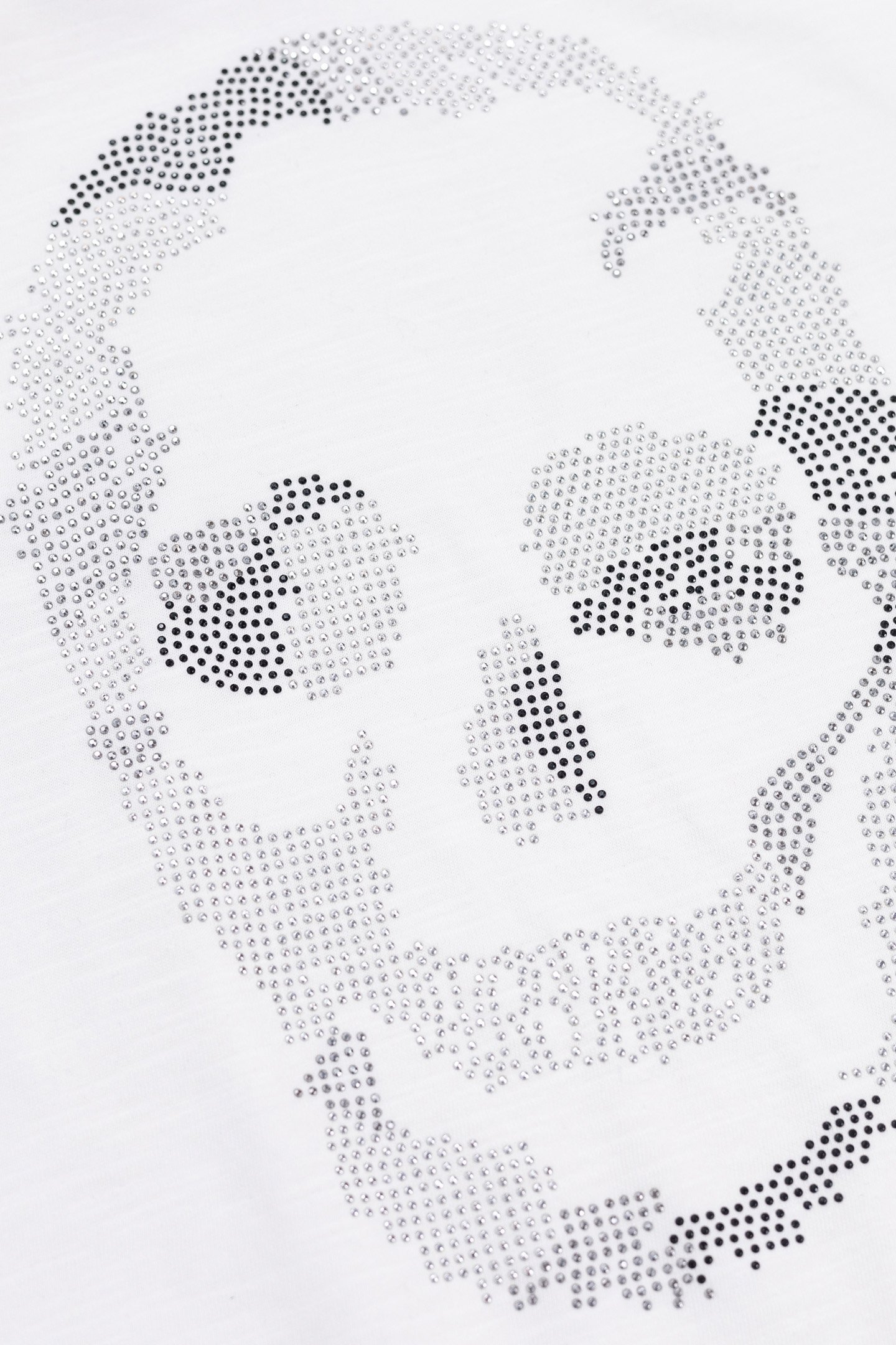 WHITE ORGANIC COTTON SKULL AND CROSSBONES T-SHIRT 7