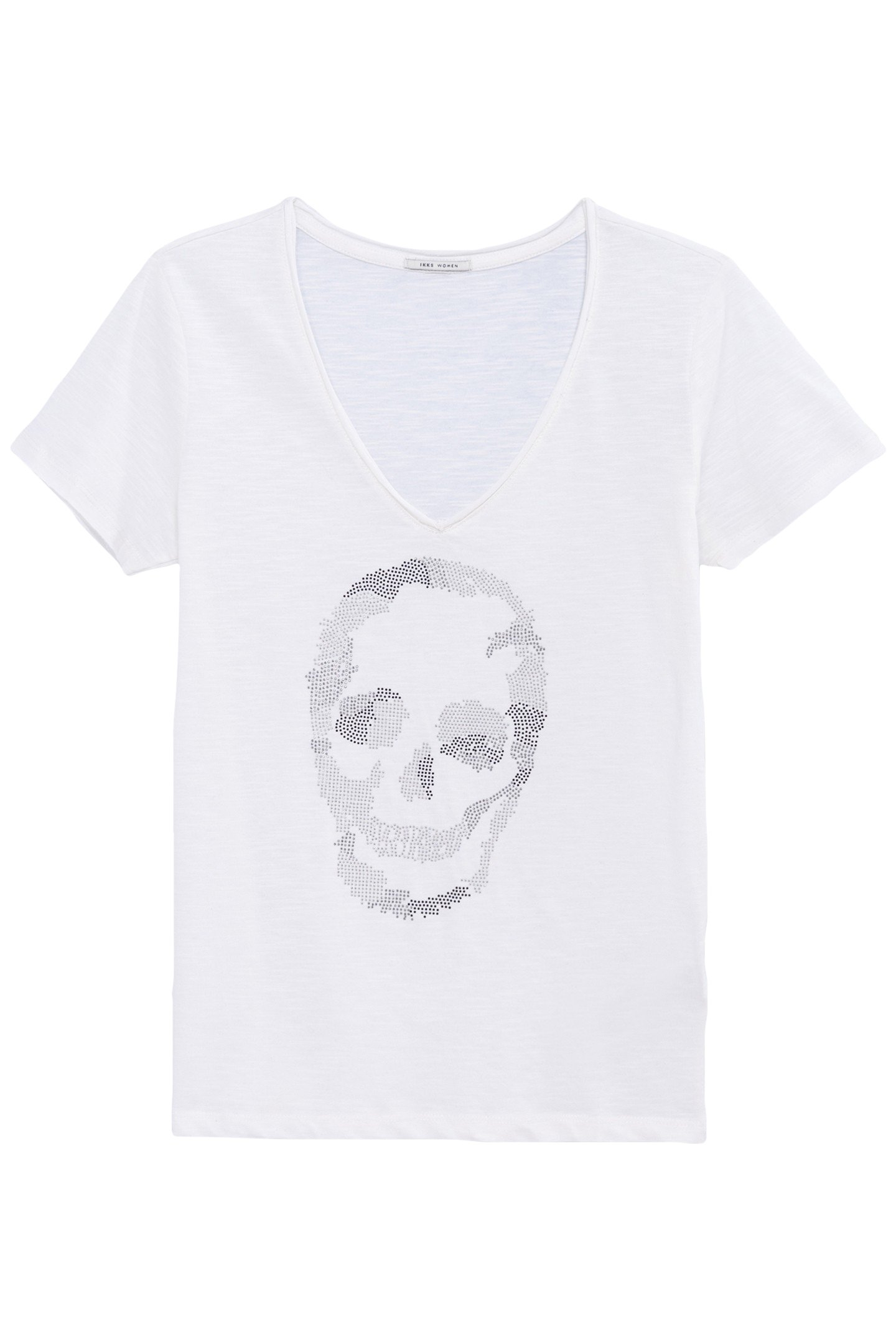 WHITE ORGANIC COTTON SKULL AND CROSSBONES T-SHIRT 4