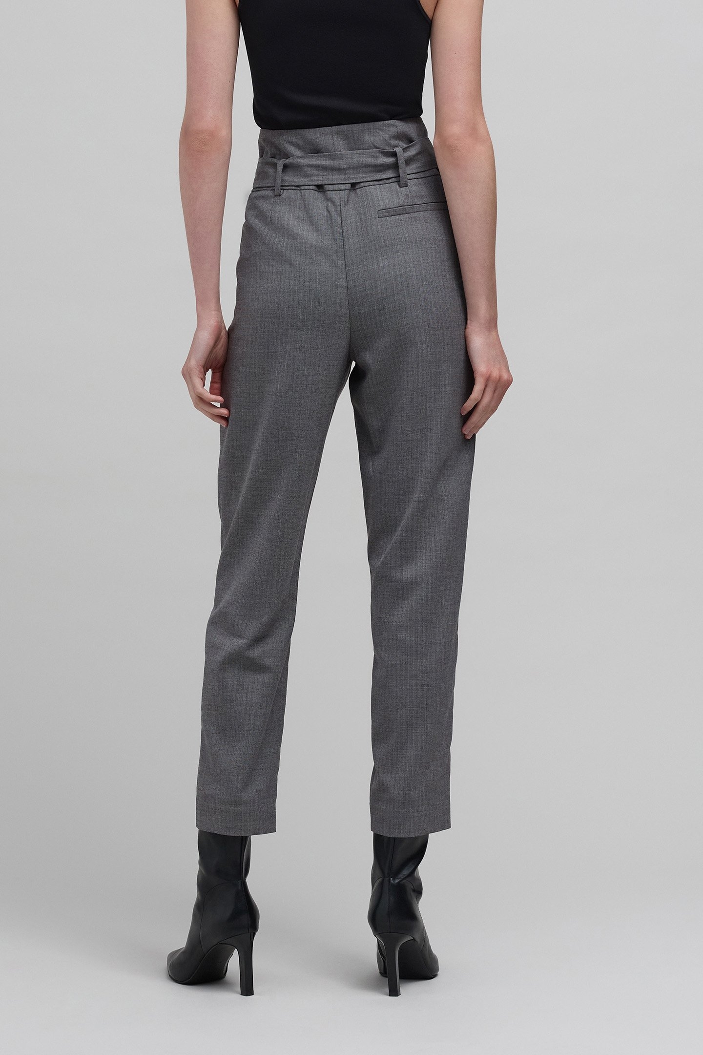 7/8TH GREY HERRINGBONE CARROT PANTS 2