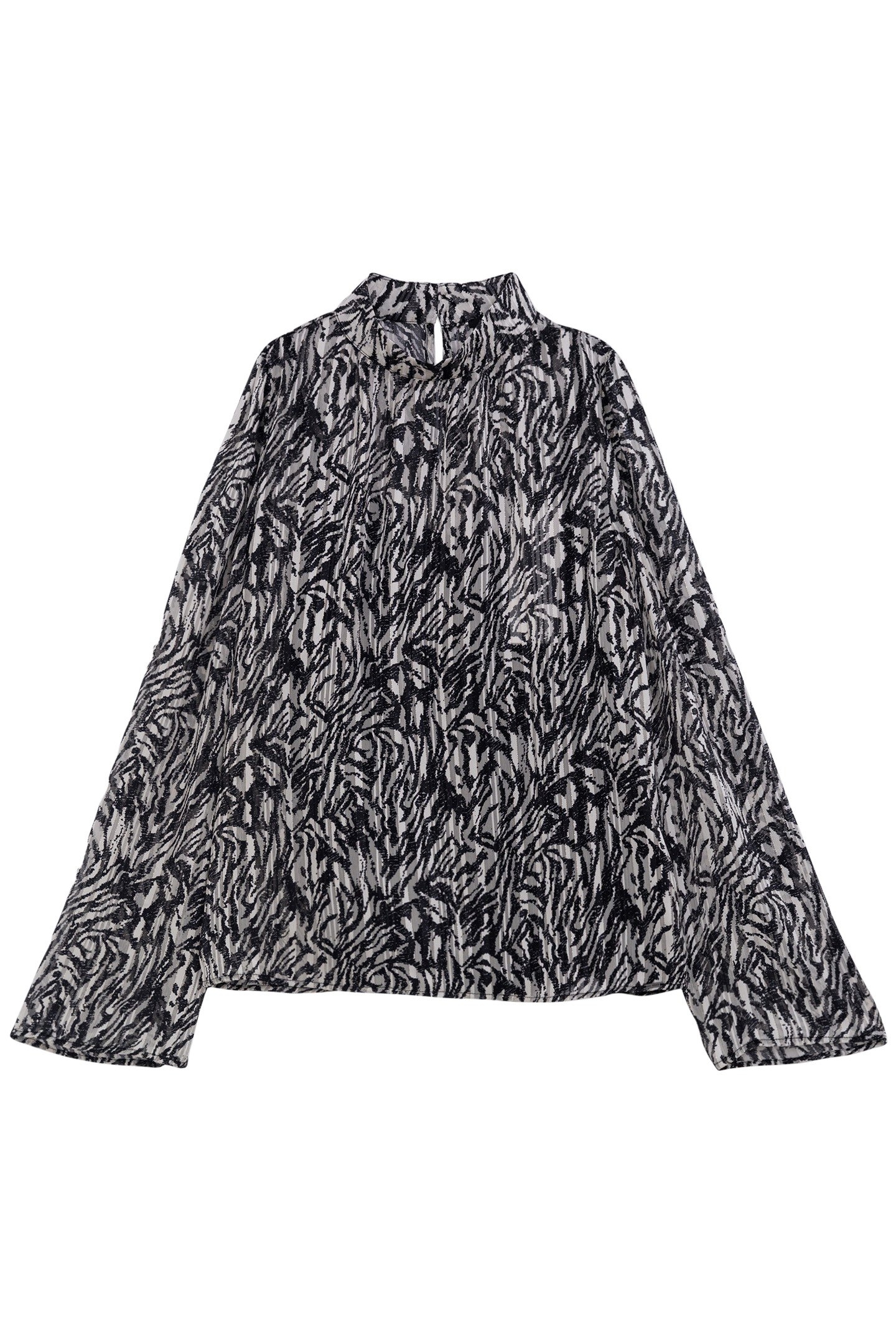 IVORY ZEBRA LUREX PRINT BLOUSE 3