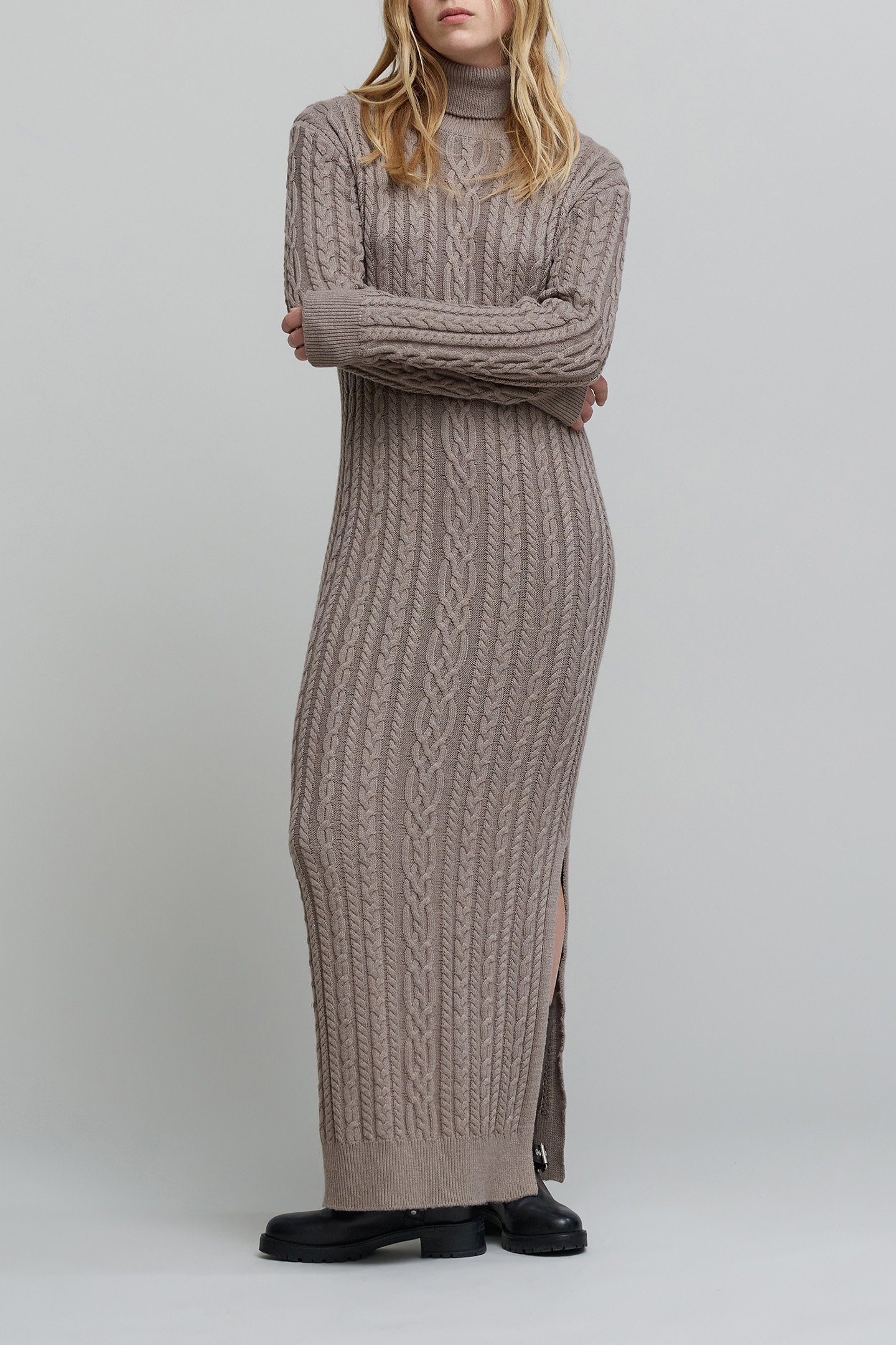 SESAME KNIT MIDI SWEATER DRESS WITH TWISTS 1