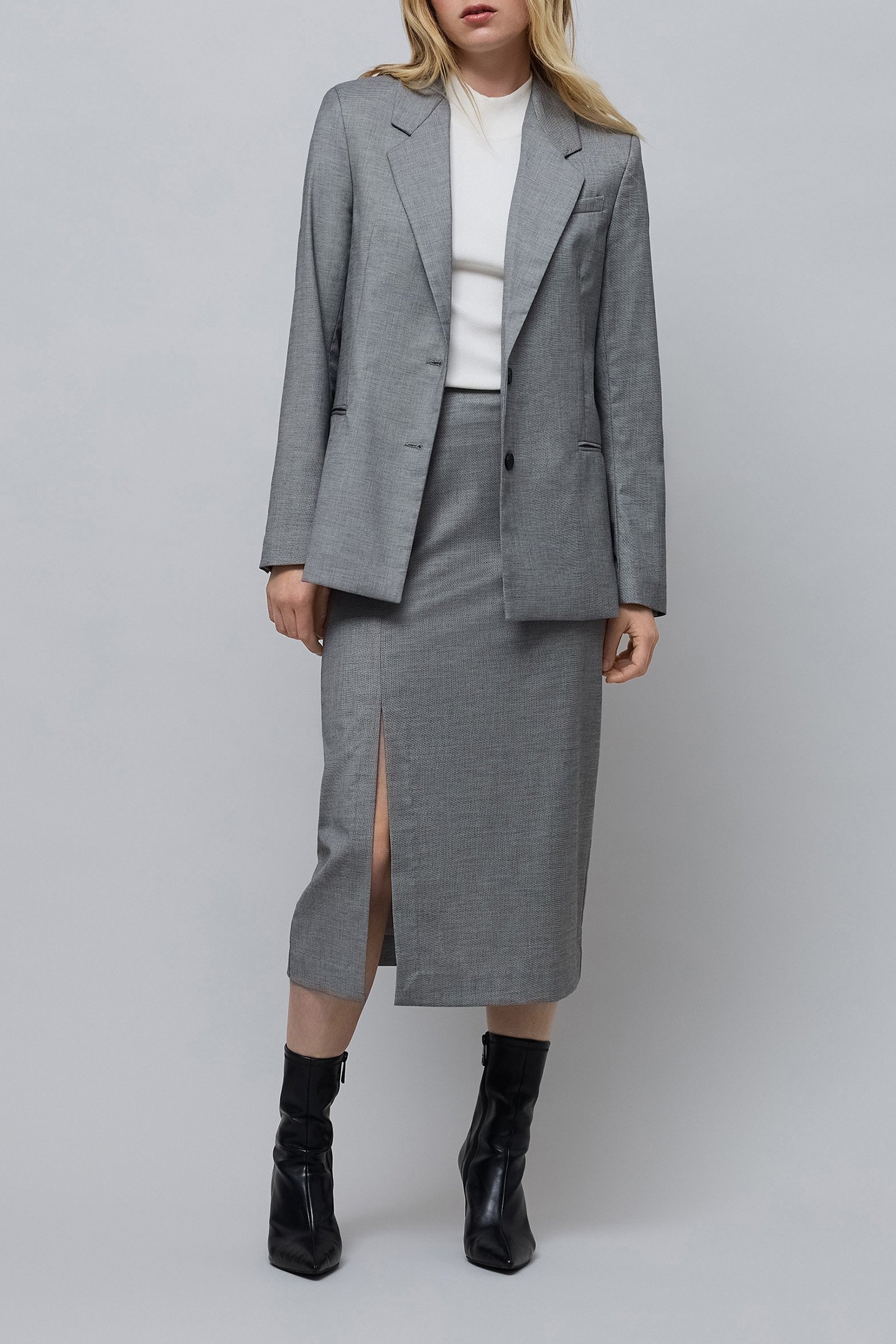 OVERSIZED GREY FAUX-UNI SUIT JACKET 3