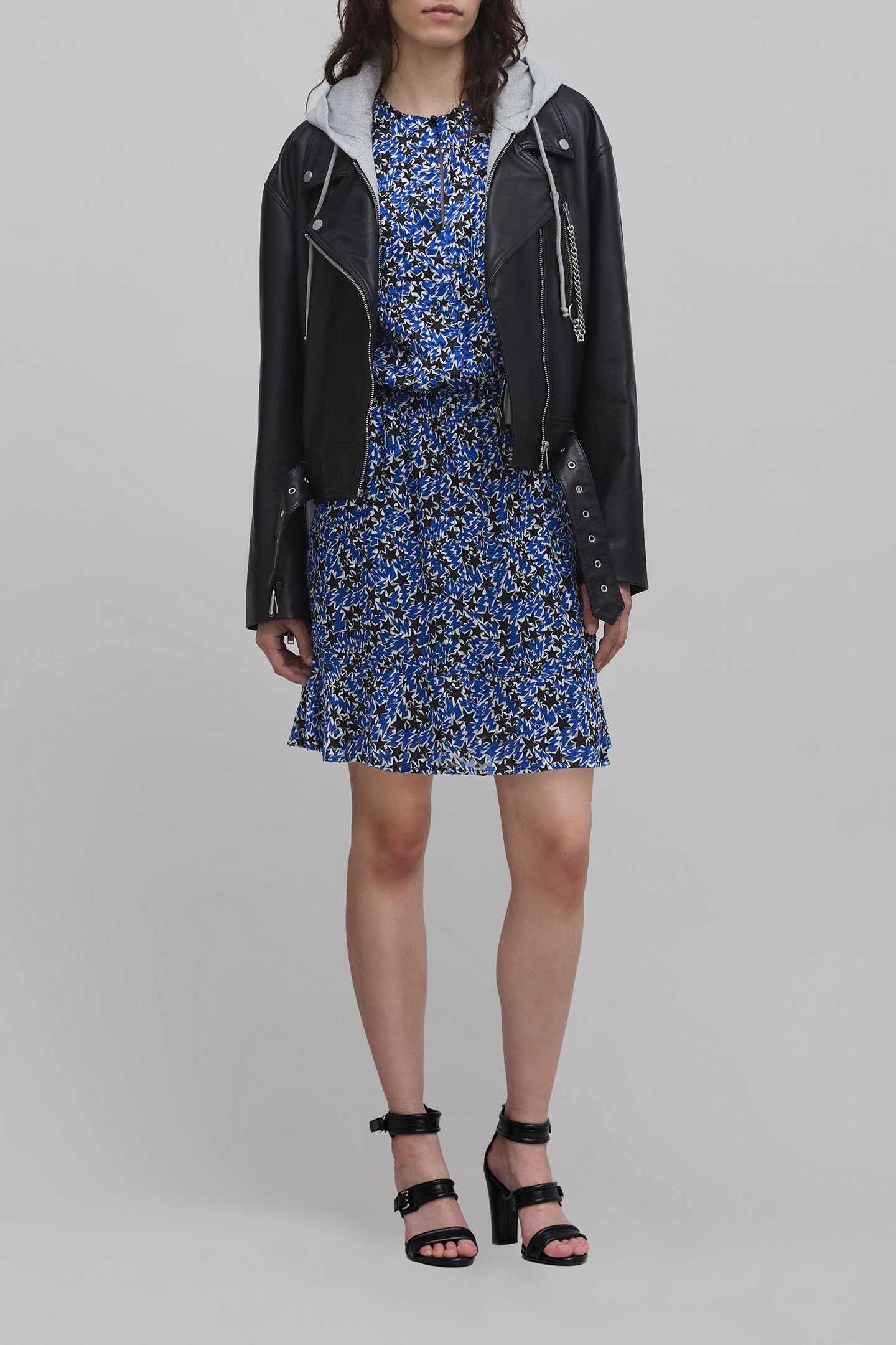 BLUE STARBURST PRINT DRESS 5