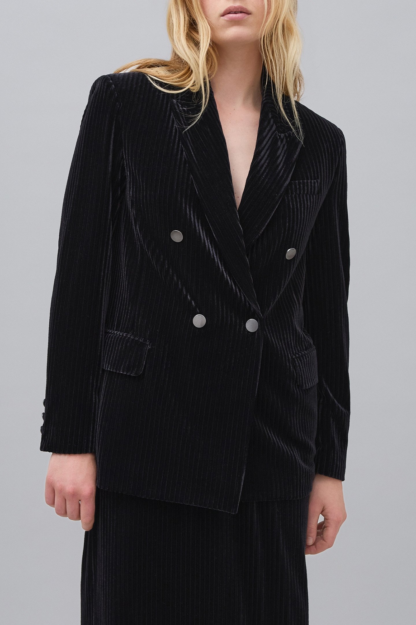 BLACK CORDUROY SUIT JACKET 1