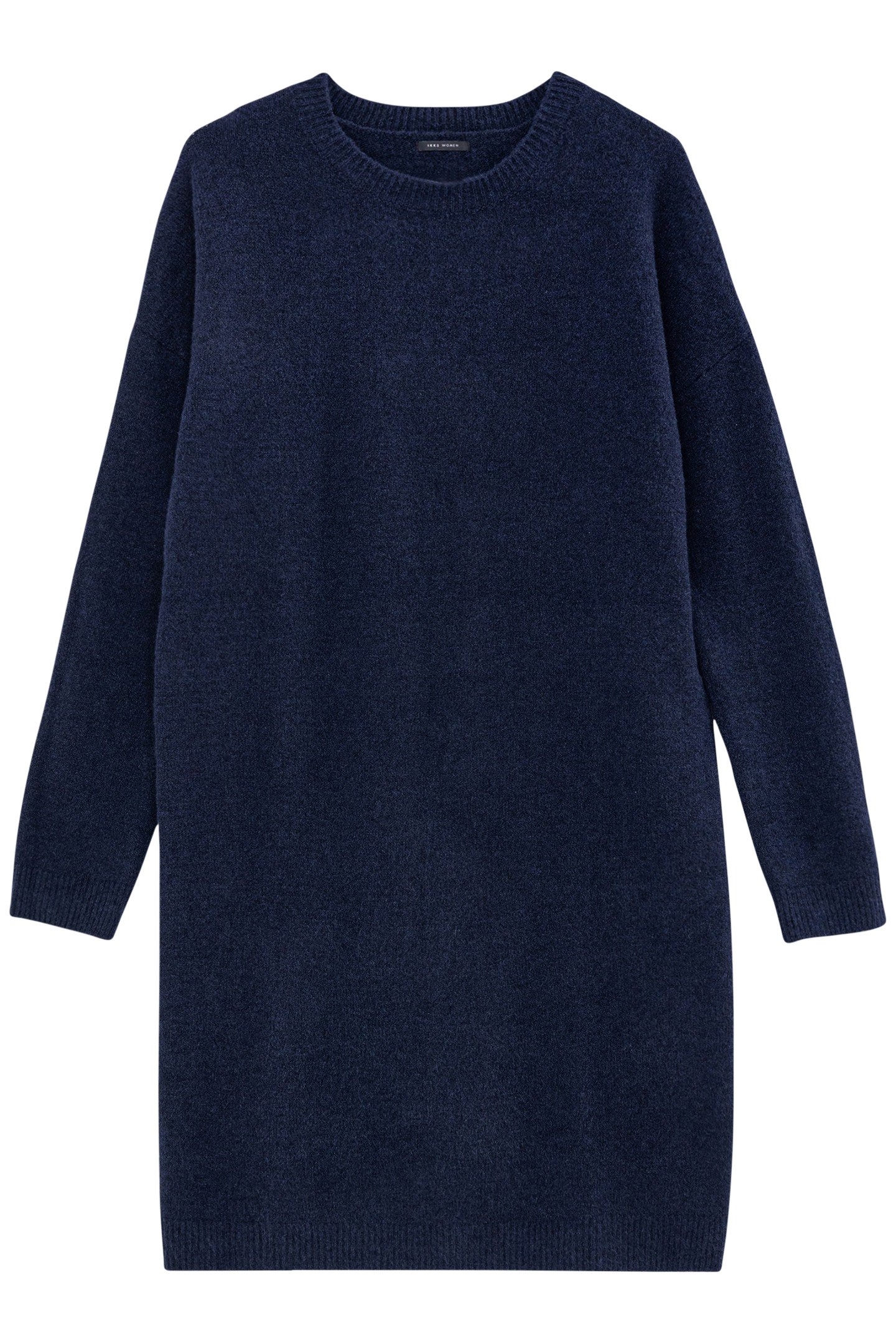NAVY ROUND NECK SWEATER DRESS WITH LONG SLEEVES 1
