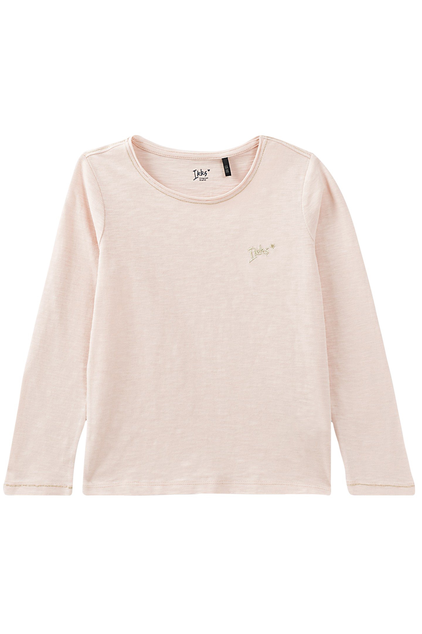 GIRLS’ POWDER PINK ESSENTIALS EMBROIDERED IKKS T.SHIRT 1