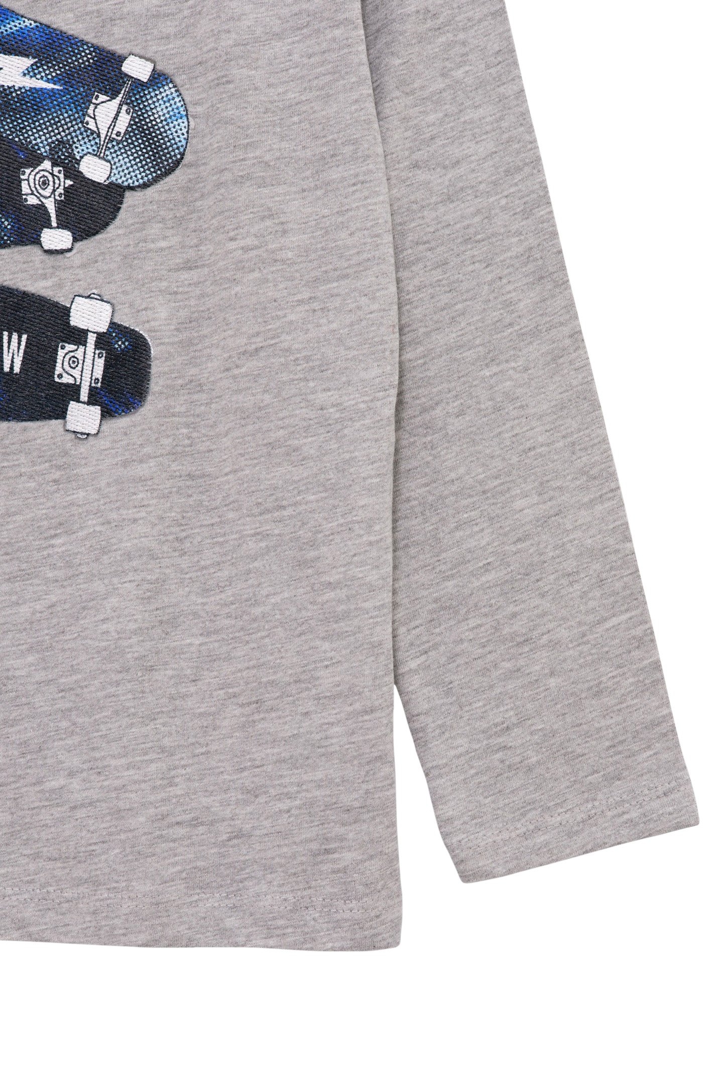 BOY'S GREY ORGANIC COTTON T-SHIRT WITH SKATEBOARD BADGES 4