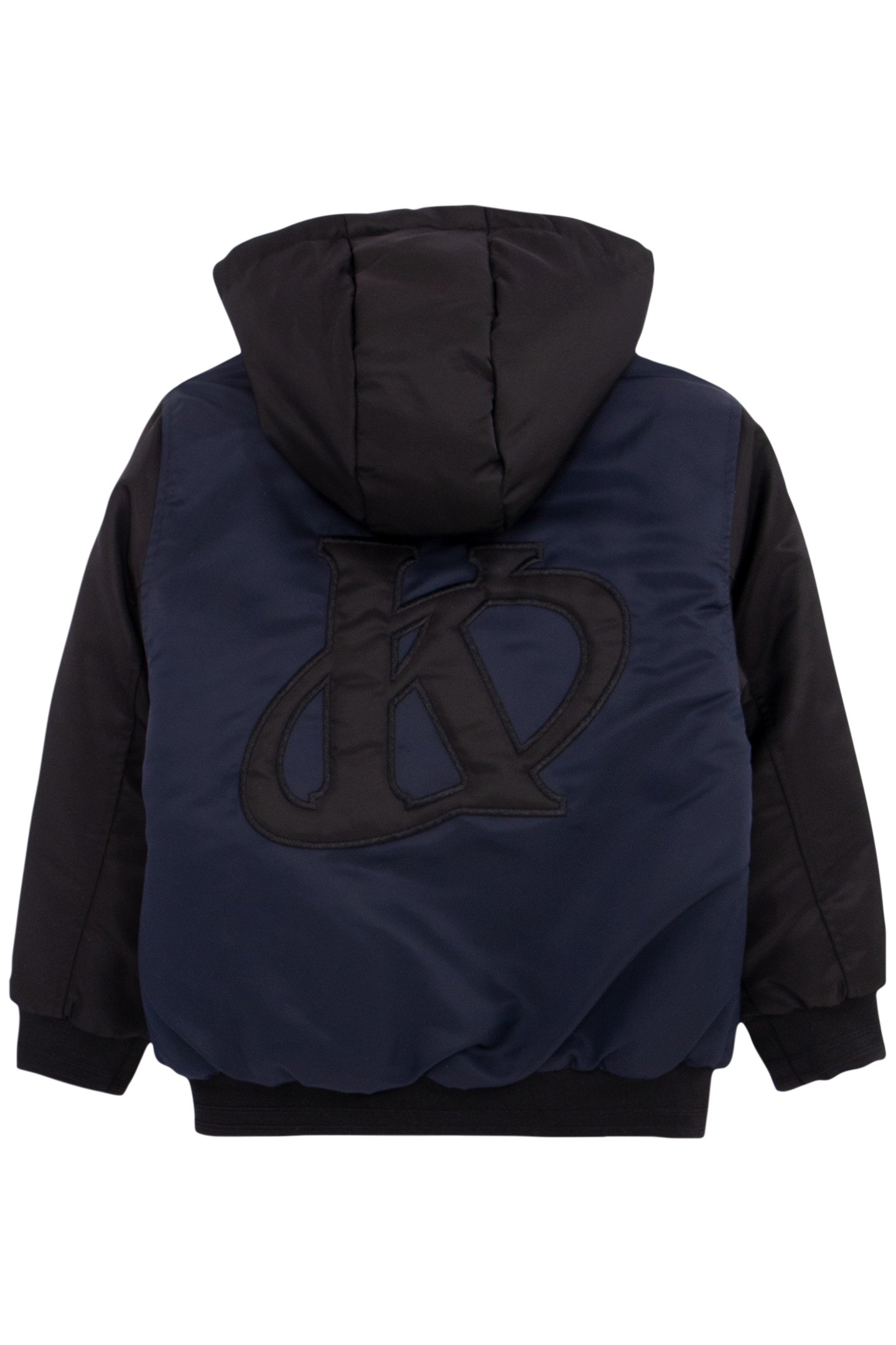 BOYS' NAVY HOODED JACKET WITH BLACK SLEEVES 2