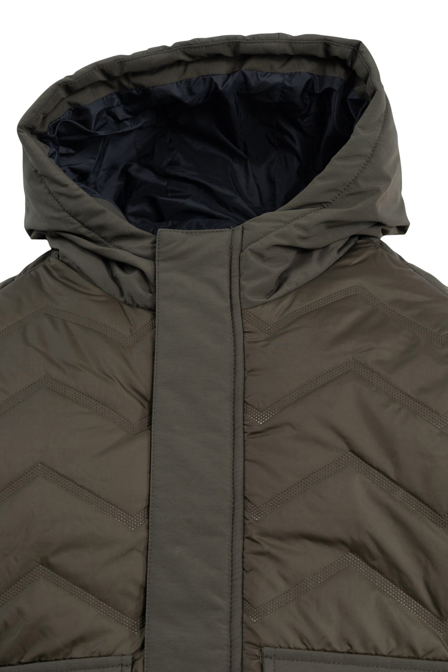 BOY'S KHAKI NYLON HEAT-SEALED HERRINGBONE JACKET 4