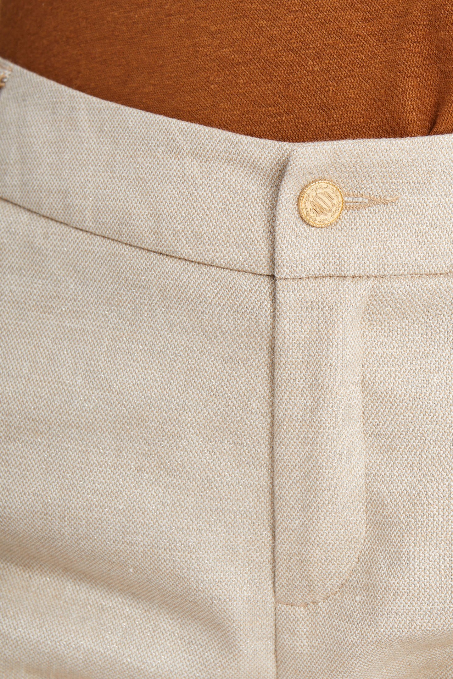 IRIDESCENT BEIGE LINEN-BLEND SUIT TROUSERS 7