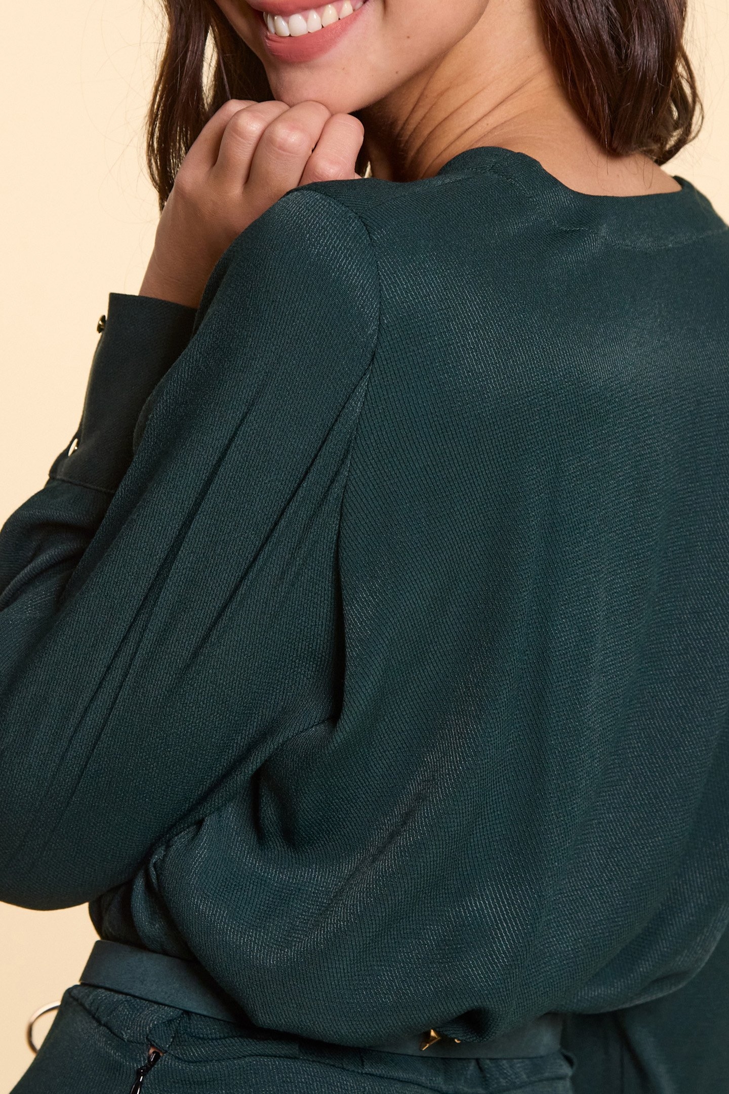 NIGHT GREEN FLOWING WRAP DRESS 5