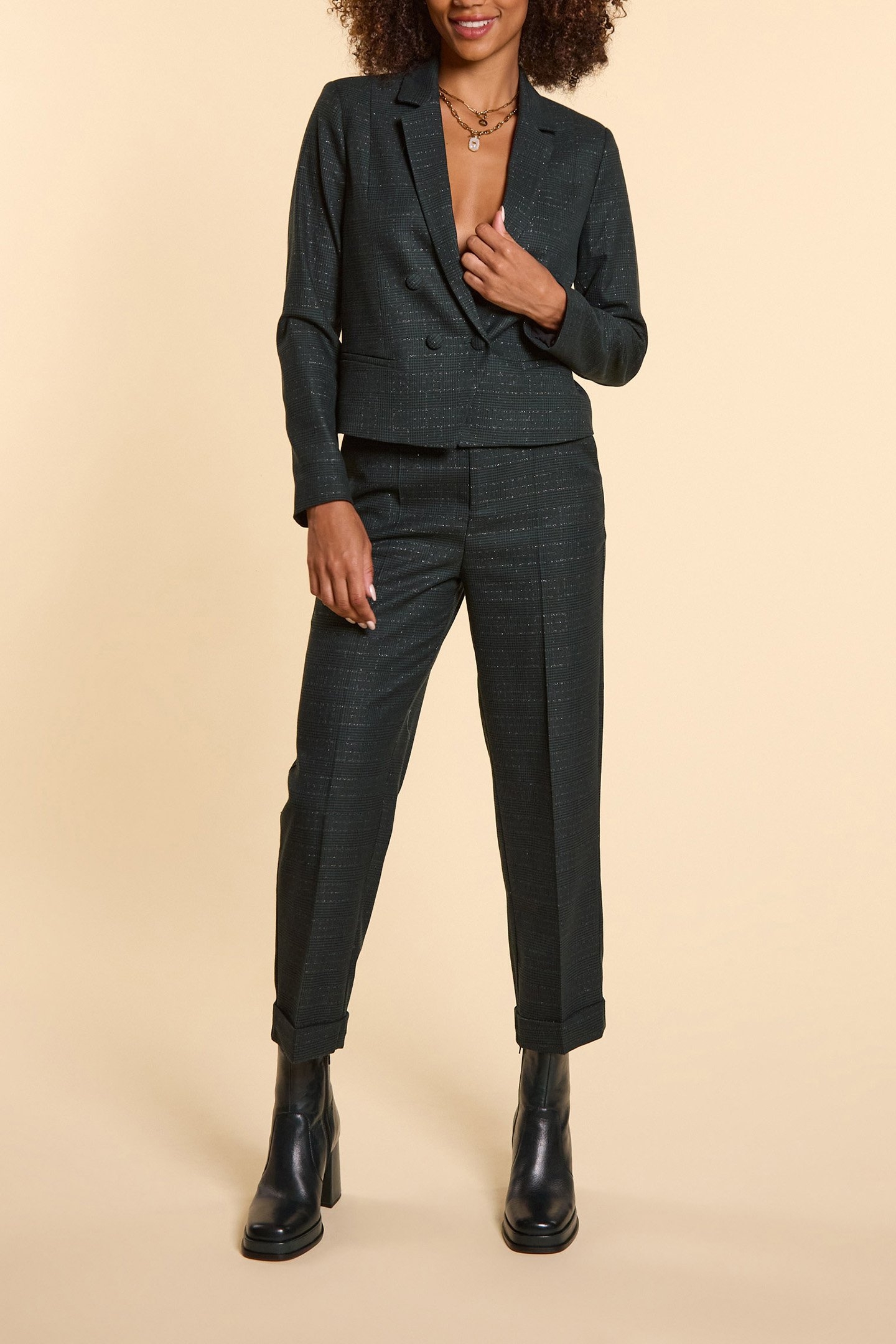 MIDNIGHT GREEN CHECK  SUIT JACKET 3