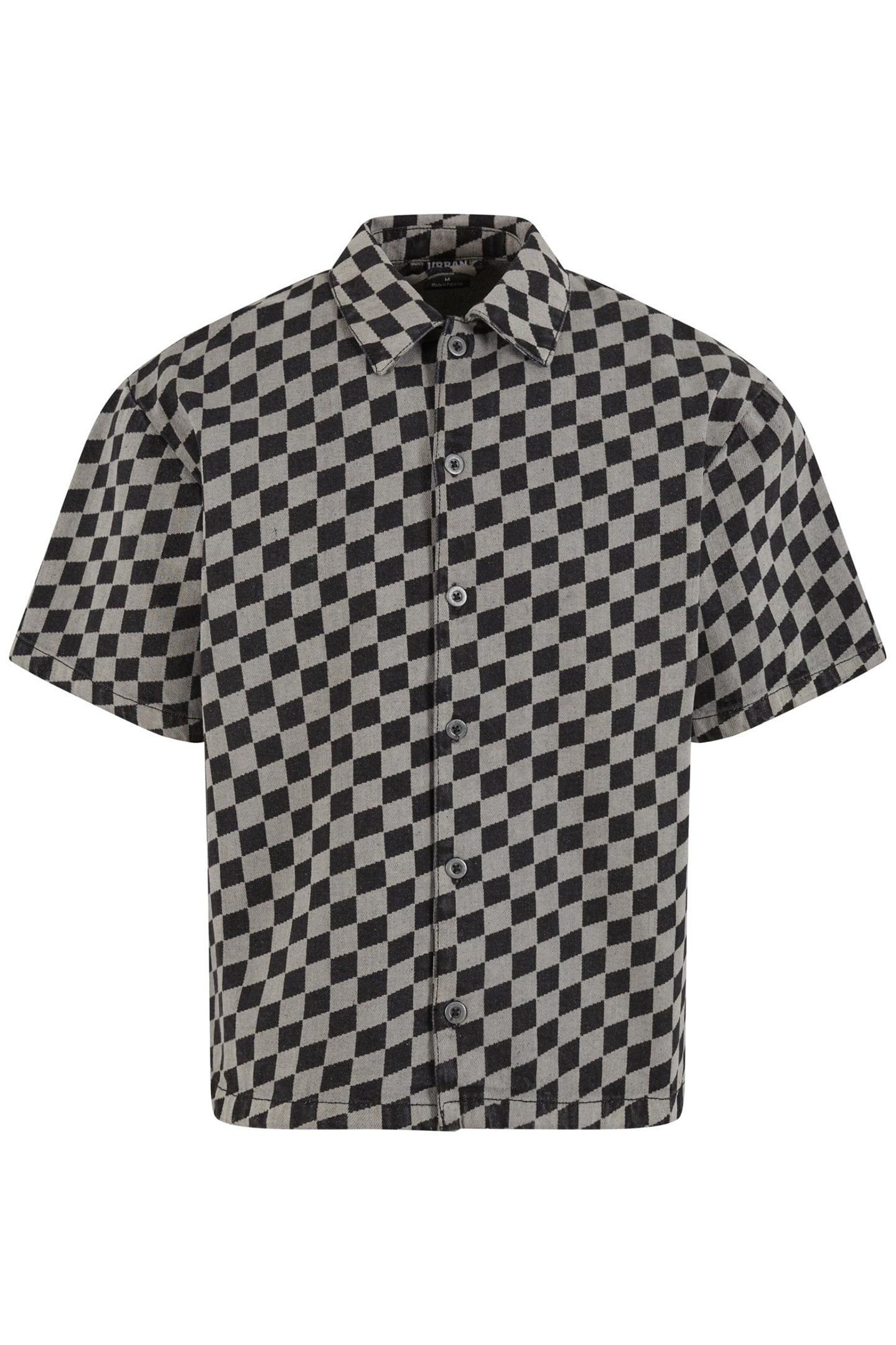 LASER CHECK PRINTED BOXY SHIRT BLACKLASERCHECK 1
