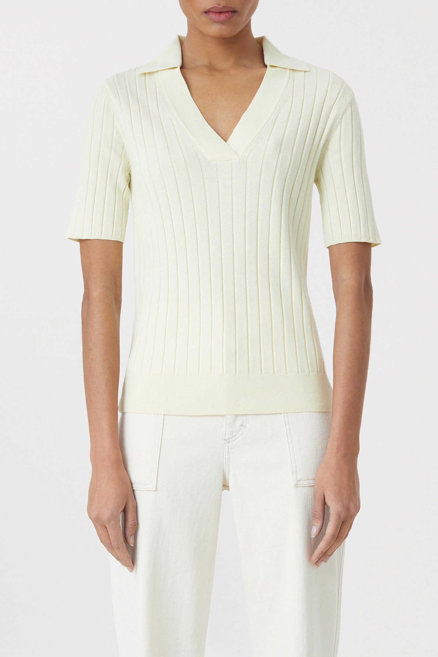 KNITTED POLO KNITS YELLOW ORCHID 1