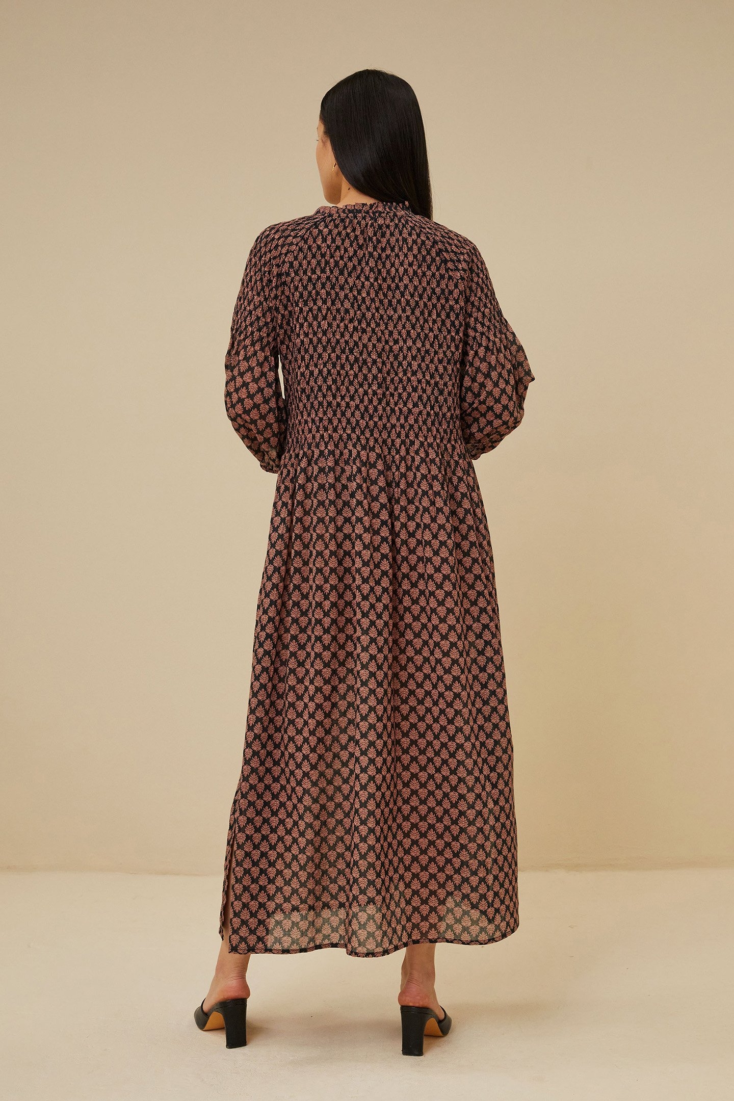 LOULOU LEAF DRESS LEAF PRINT 2