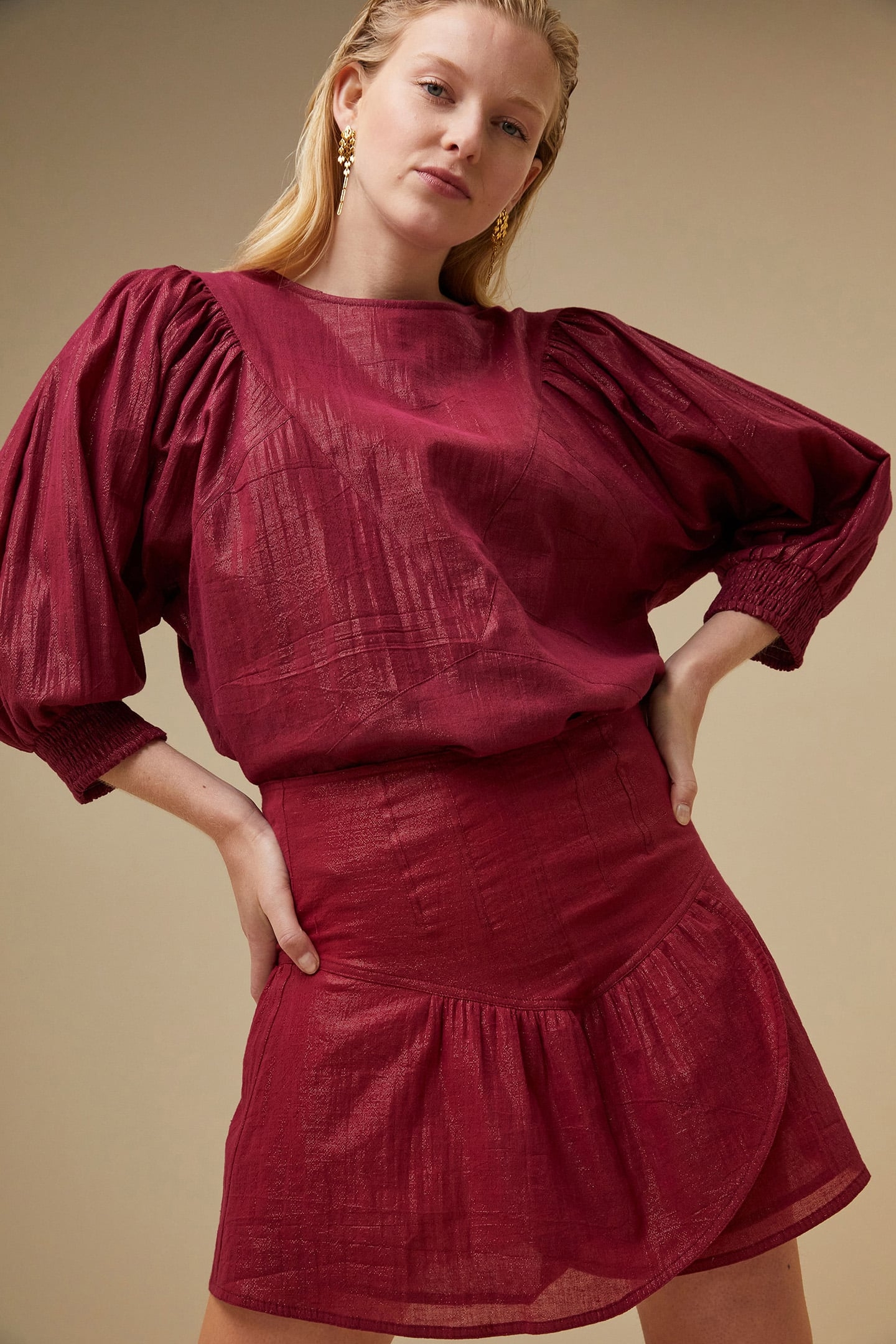 BELLE METALLIC SKIRT GRENACHE 6