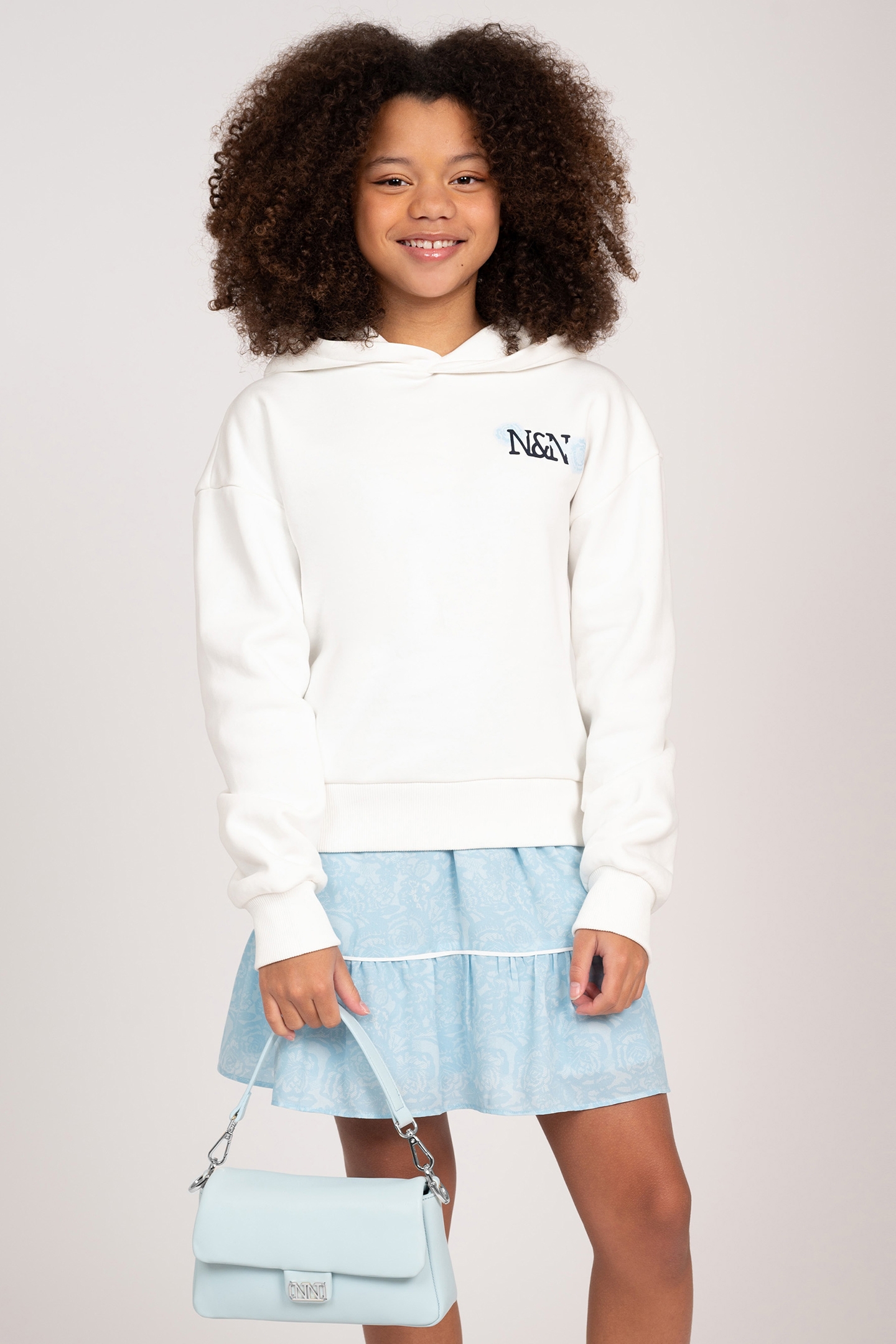 LACIE HOODIE OFF WHITE/SKY BLUE 1