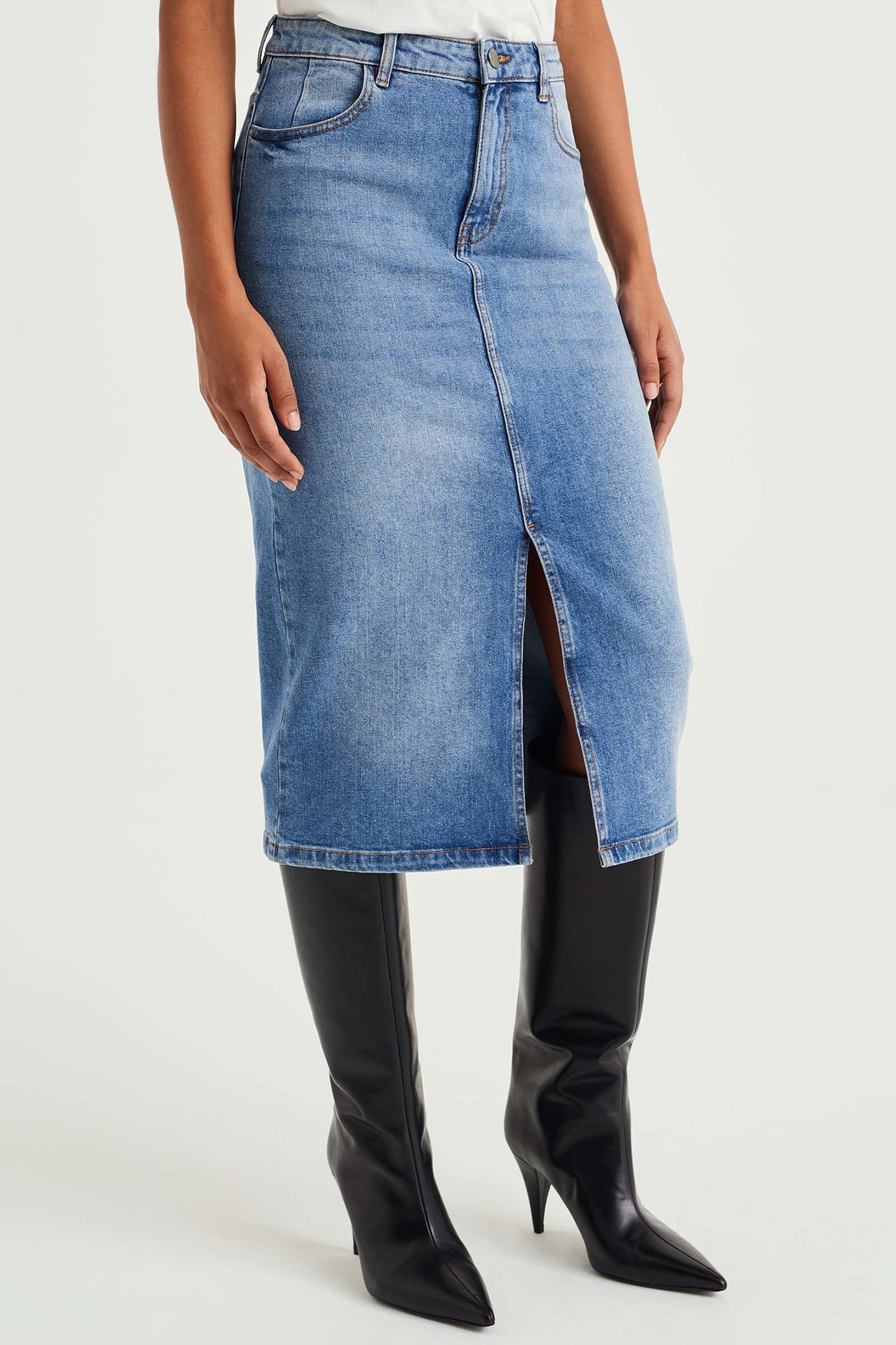 SKIRT MEDIUM LENGTH DARK BLUE 1