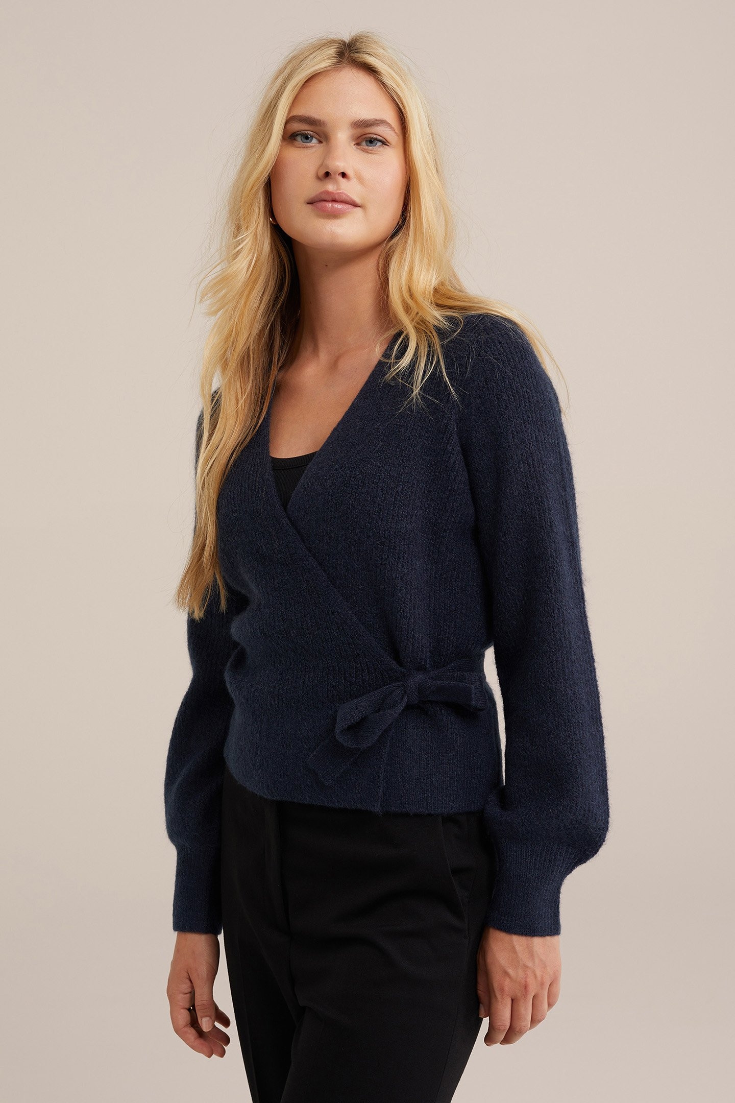 WRAP CARDIGAN NAVY BLUE 1