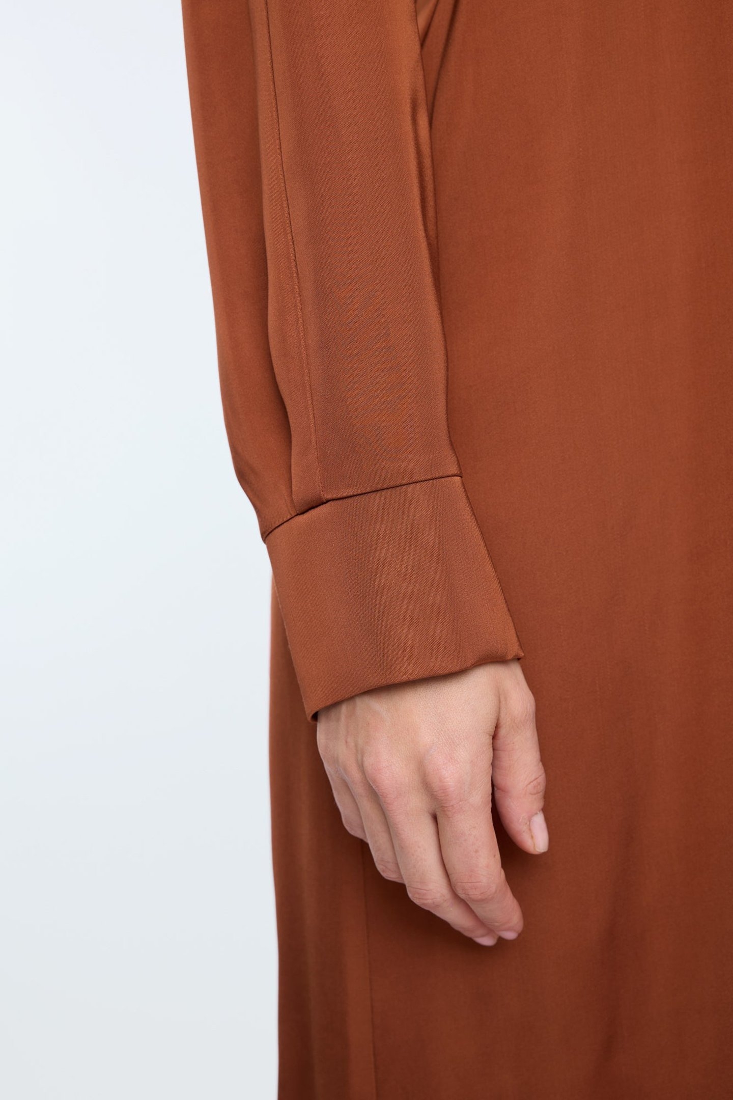 CUT OUT SATIN DRESS HAZELWOOD BROWN 7