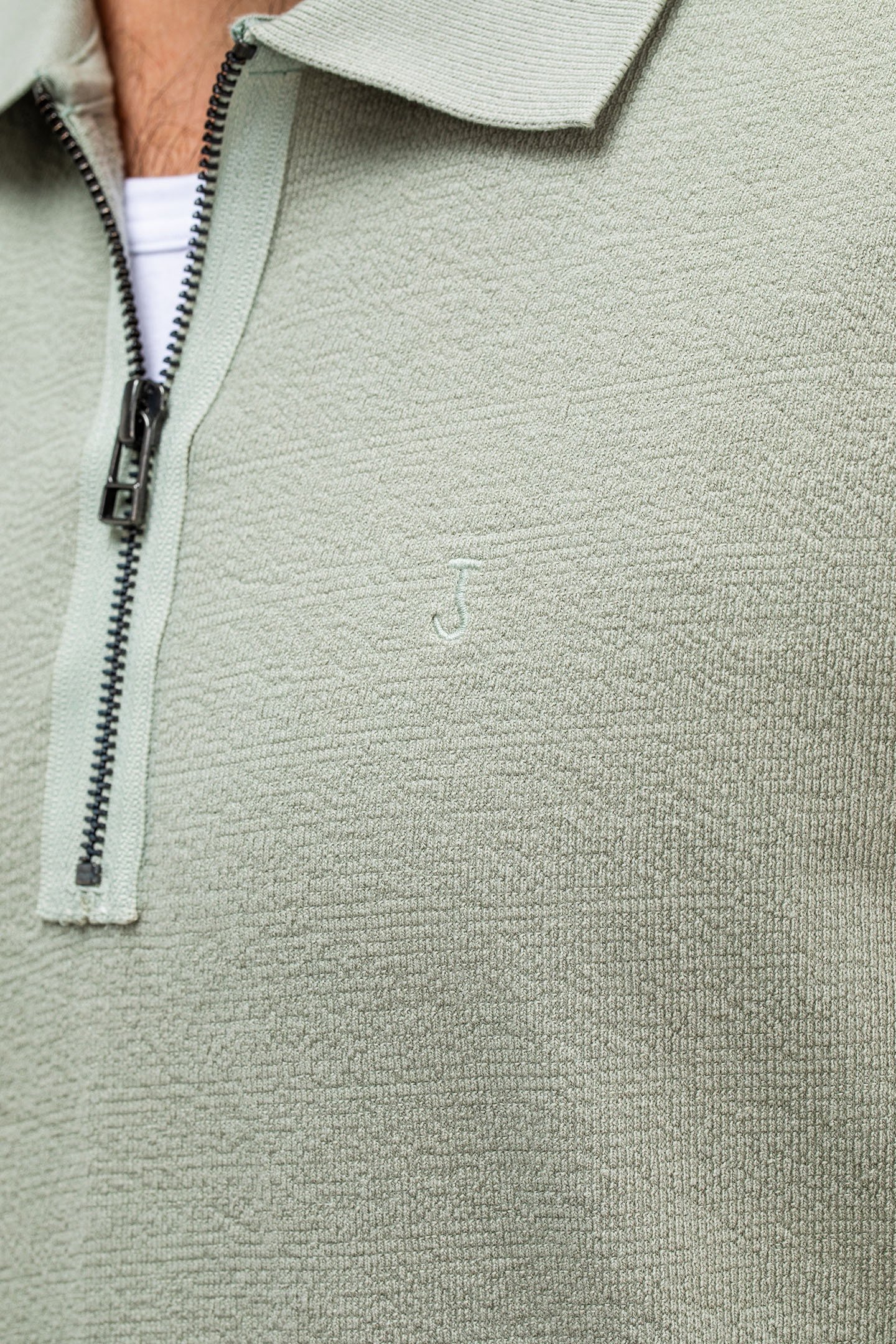 ADRIEN LOOSE ZIP POLO DK. DELPHI GREEN 6