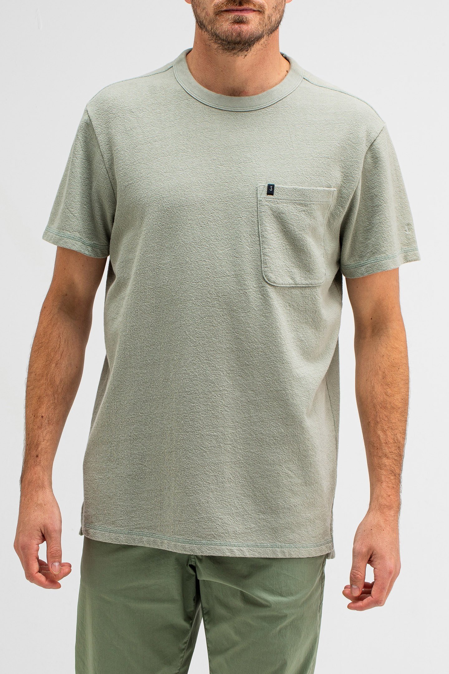 ADRIEN LOOSE PKT TEE DK. DELPHI GREEN 1