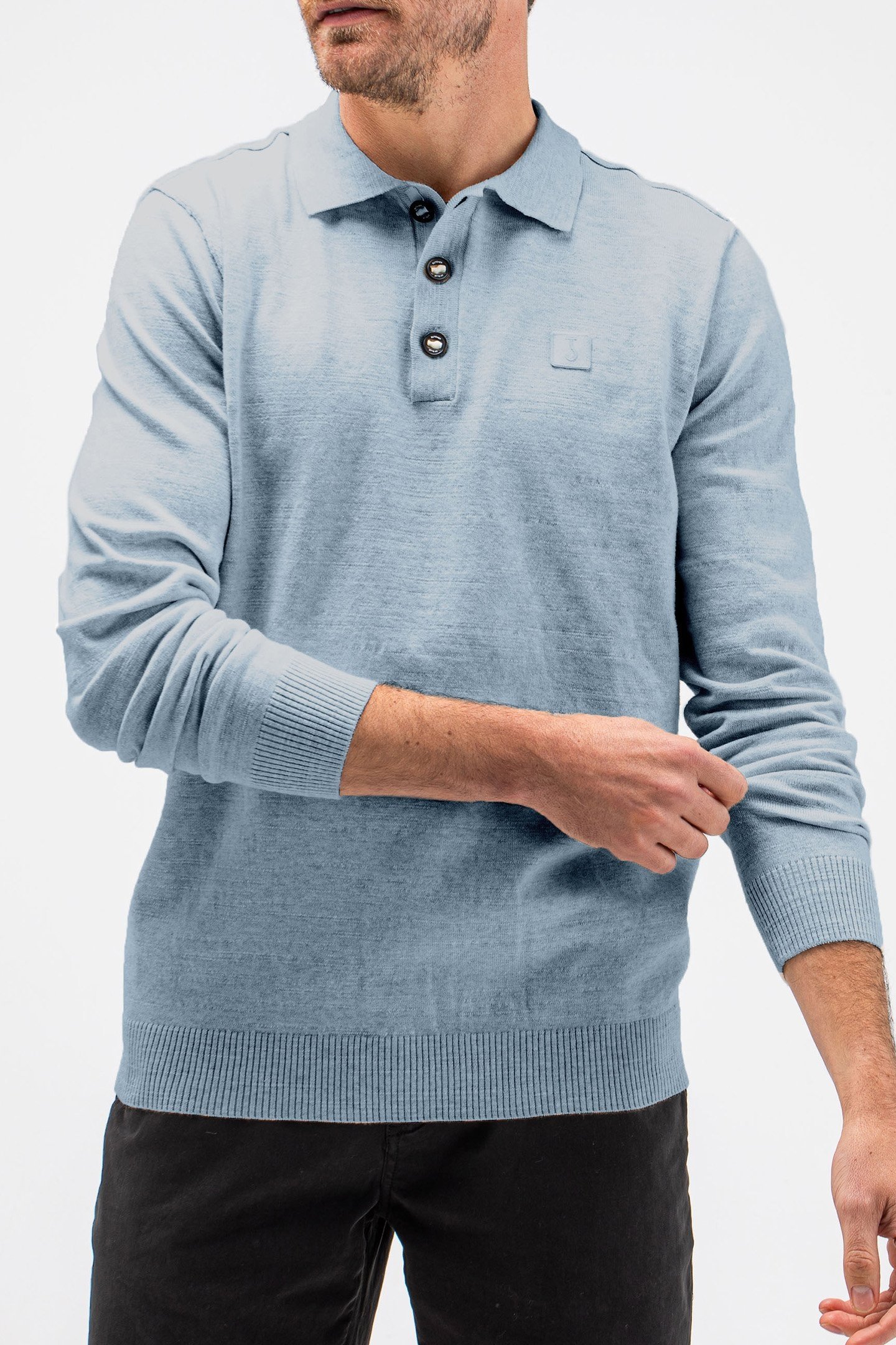 LT CLIFDEN POLO L/S LAGOON BLUE 1
