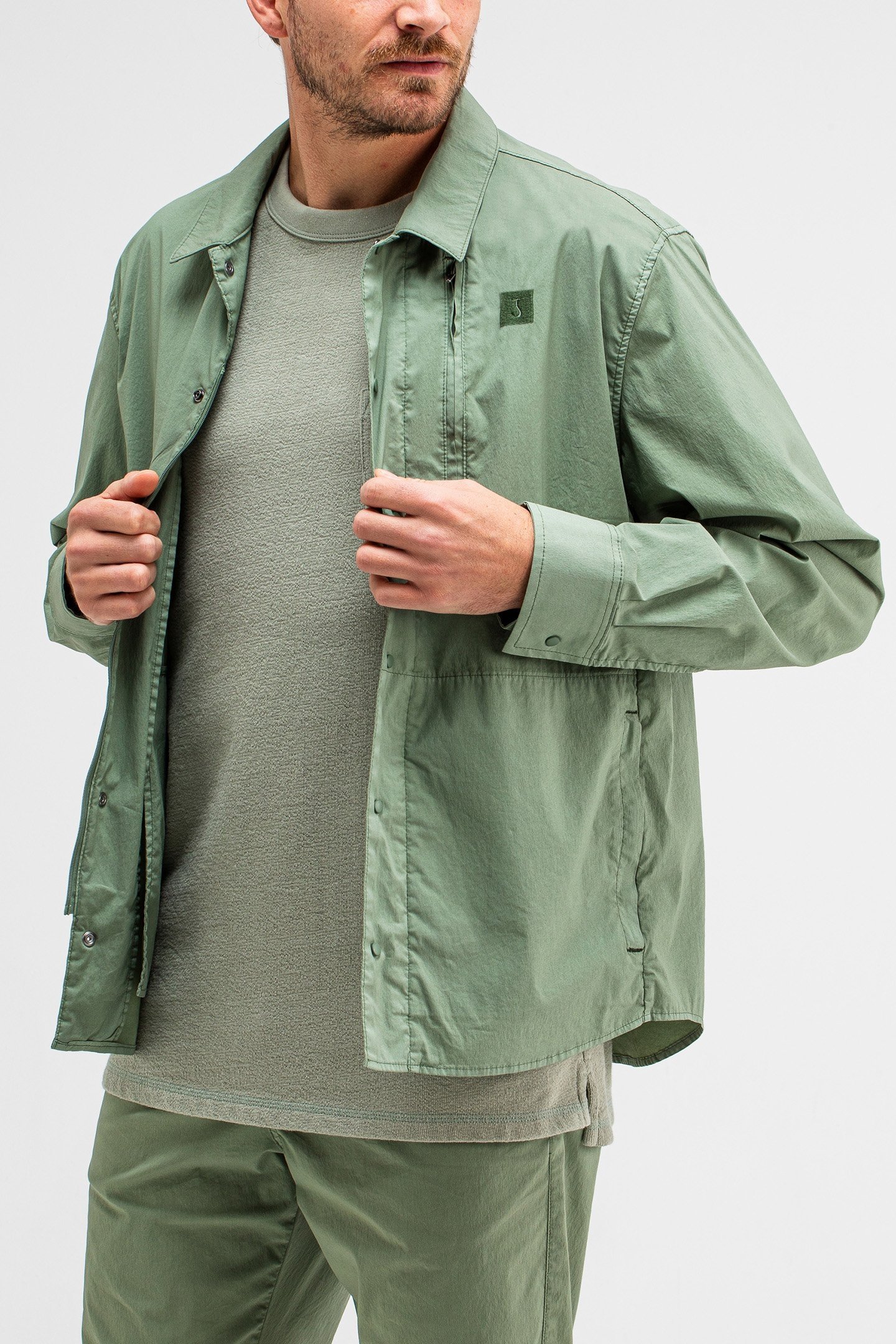 LUCA POPLIN OVERSHIRT JADE GREEN 1