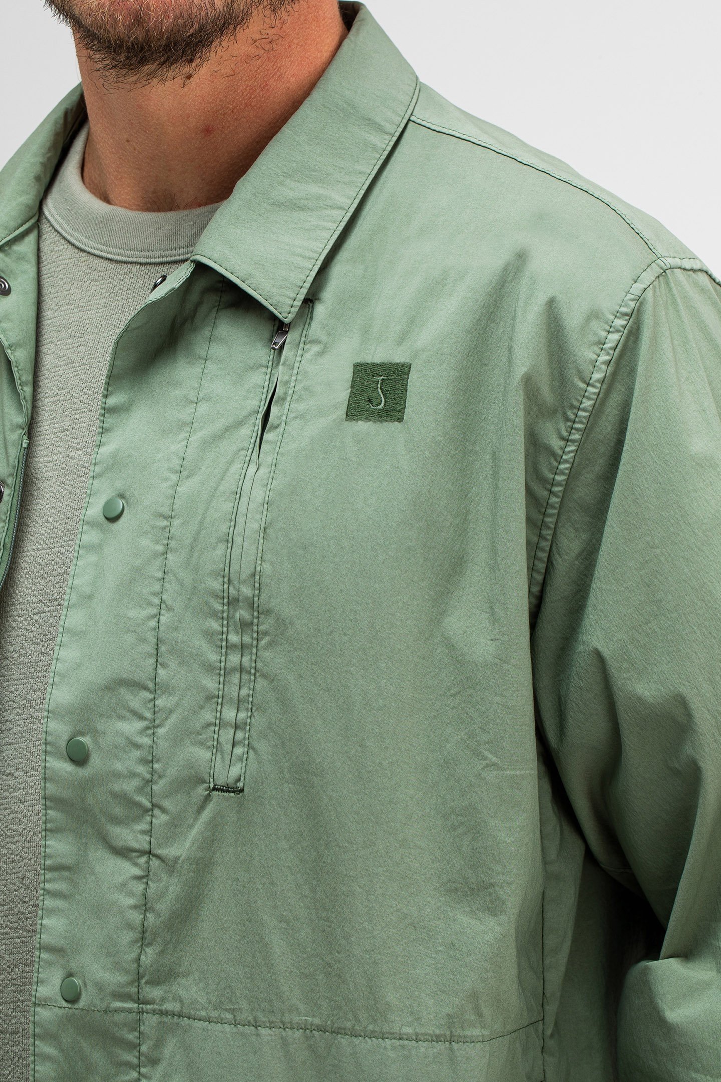 LUCA POPLIN OVERSHIRT JADE GREEN 5