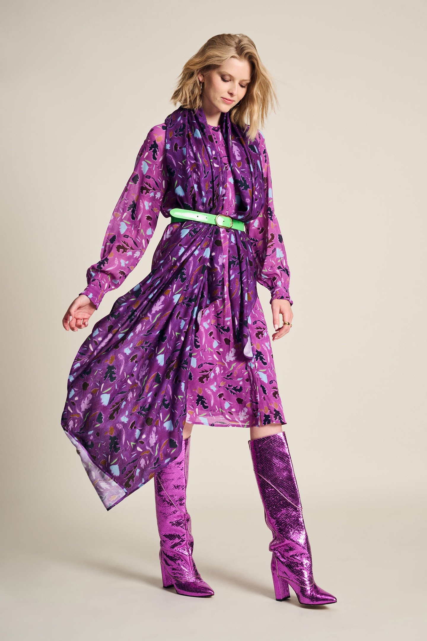 SHAWL - FEATHERFEST CACTUS PINK 2