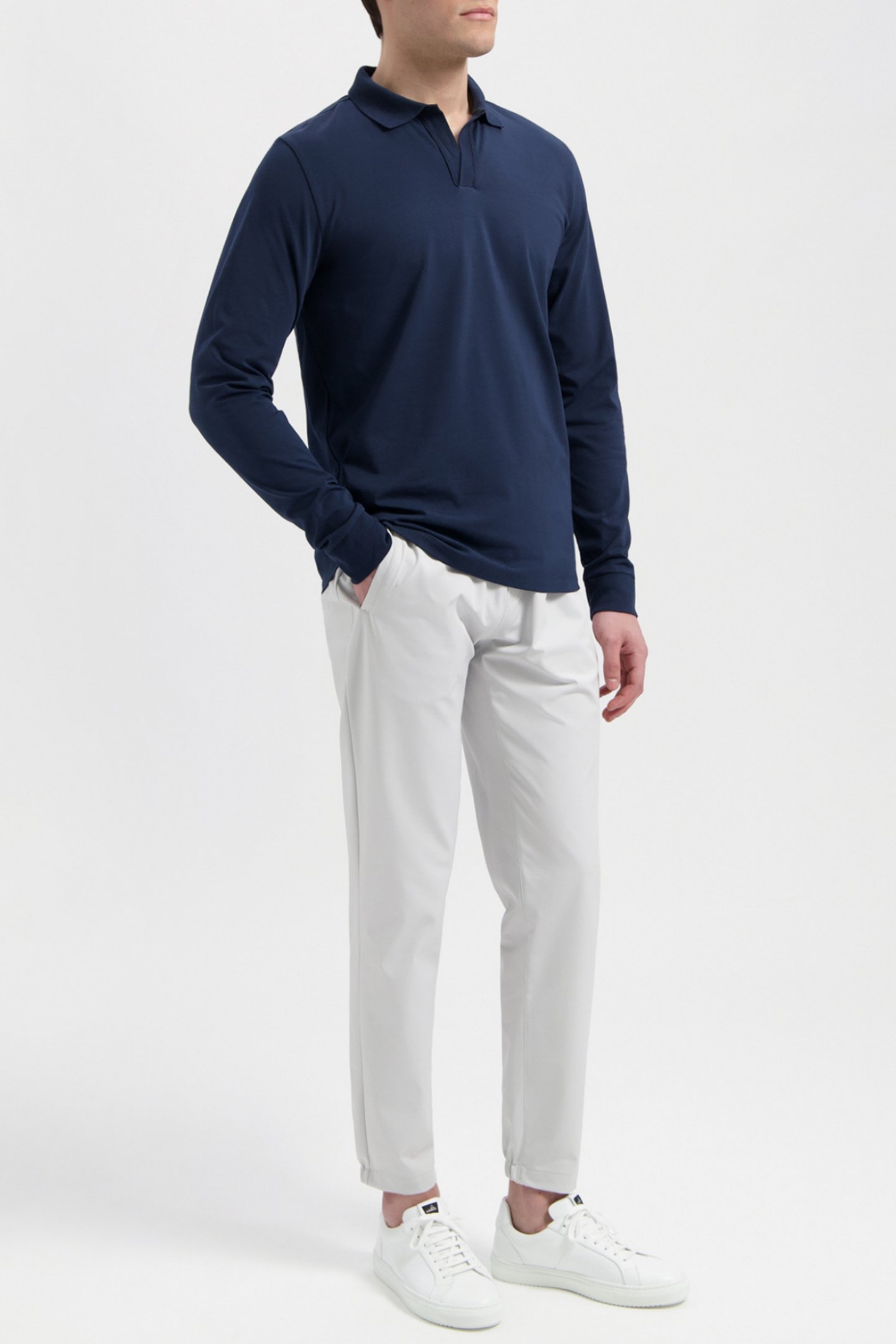 FILIP | JERSEY STRETCH LONGSLEEVE POLO NAVY BLUE 3