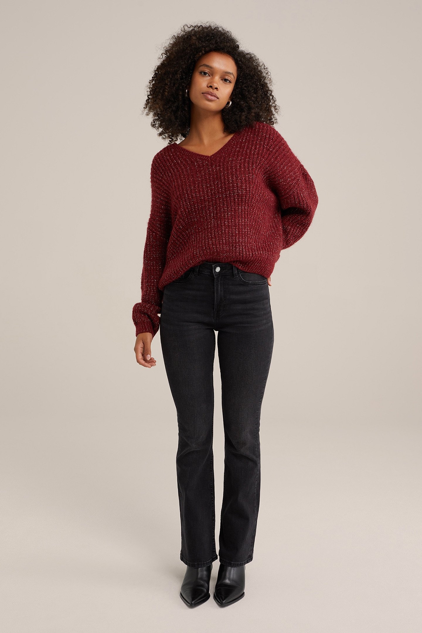 KNITTED PULLOVER BURGUNDY RED 3