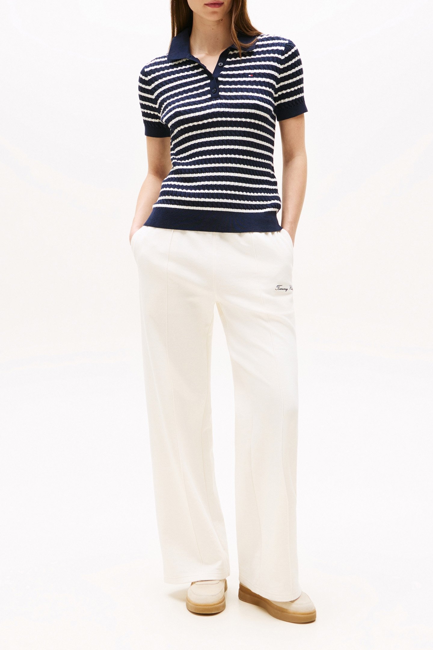 CO CABLE FINE GG POLO DARK NIGHT NAVY/IVORY SILK 2