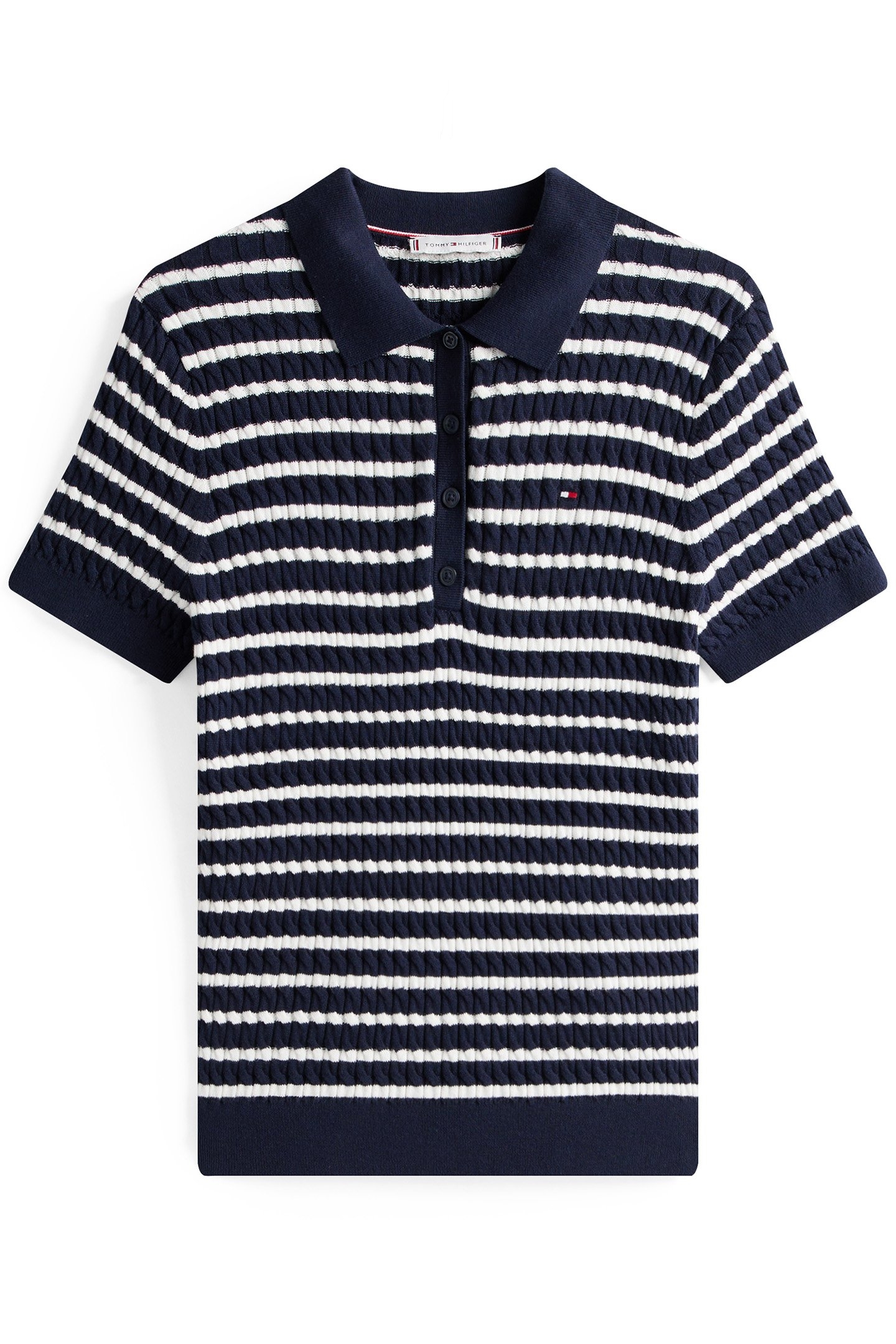 CO CABLE FINE GG POLO DARK NIGHT NAVY/IVORY SILK 4