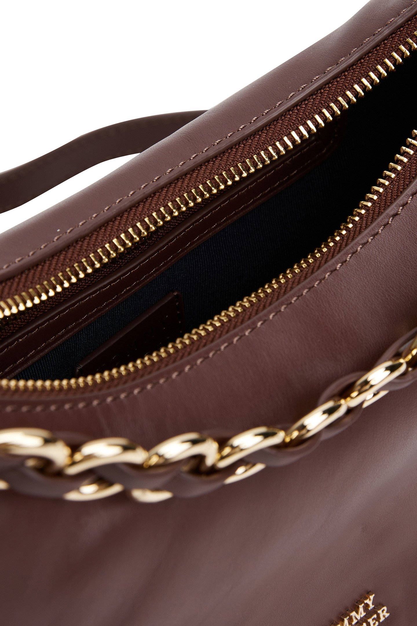 MOON LEATHER CROSSOVER HANDBAG WALNUT BROWN 5