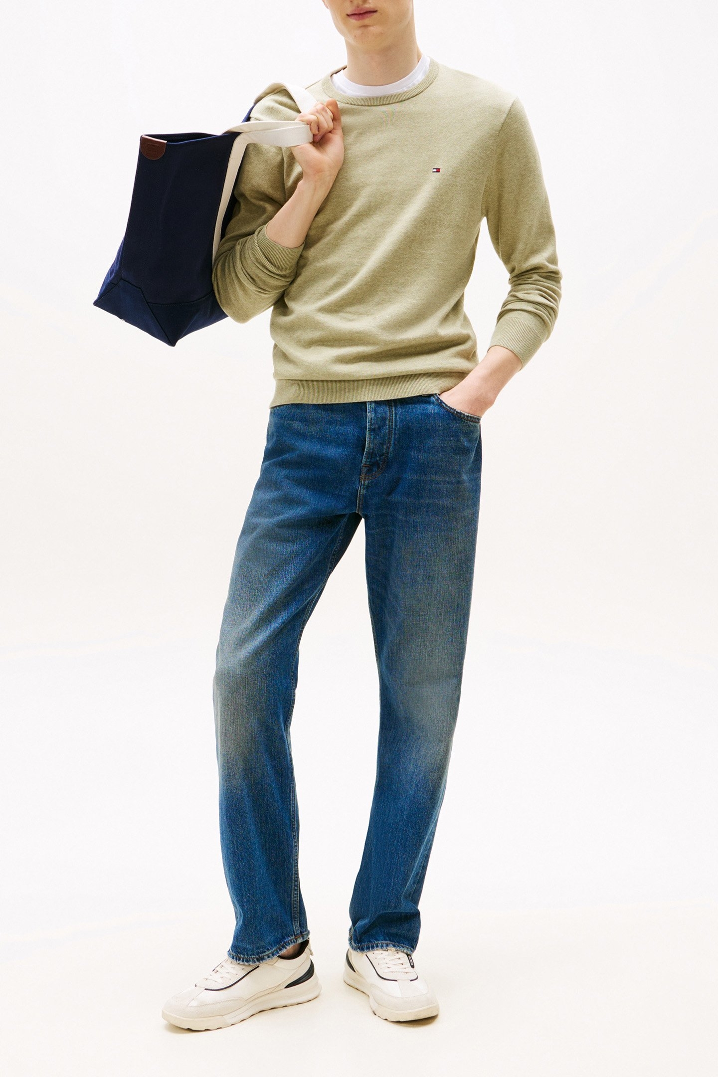 ESSENTIAL PULLOVER REGULAR FIT CREW NECK OLIVE 2