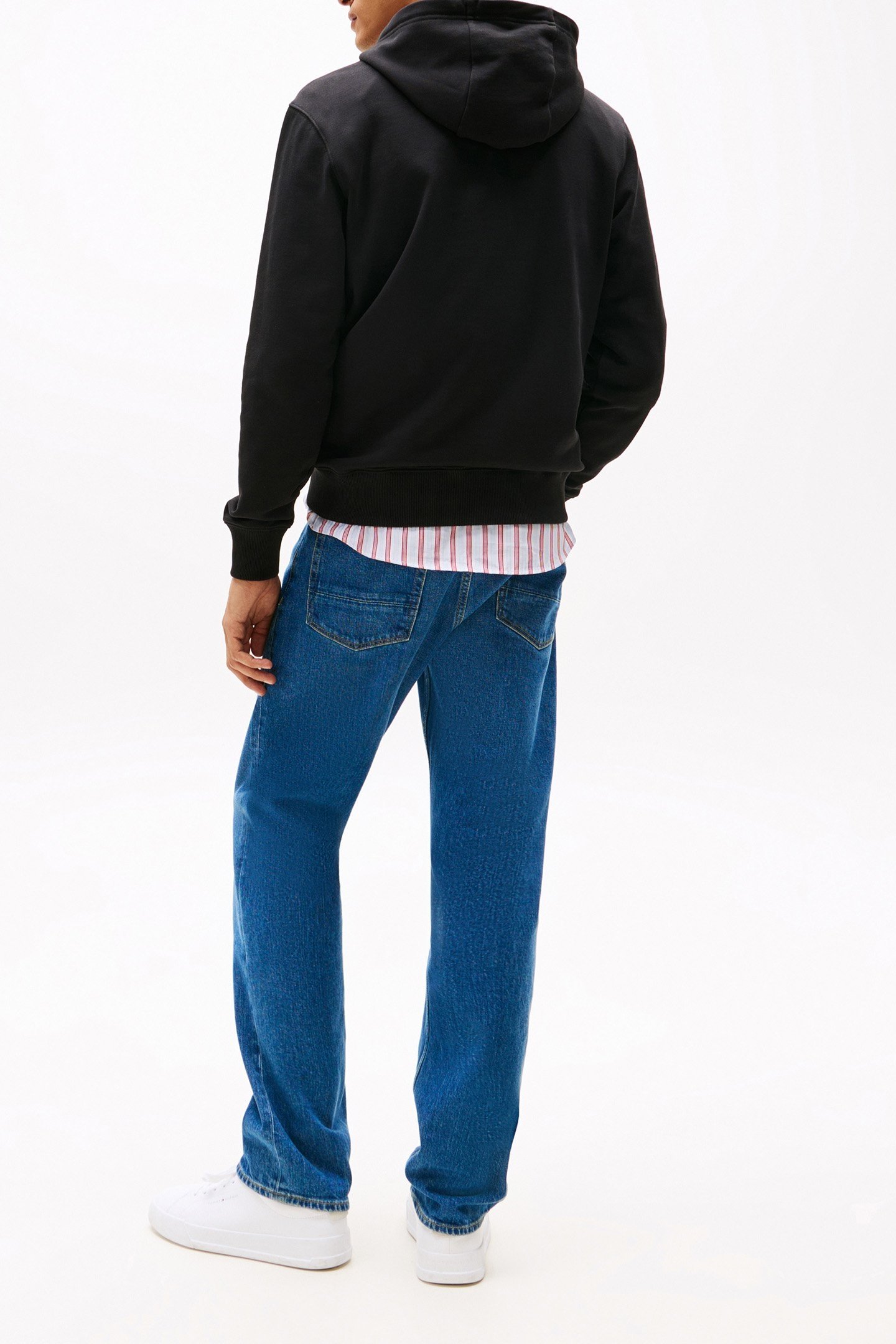 SLIM FIT LONG SLEEVE HOODIE, BLACK 3