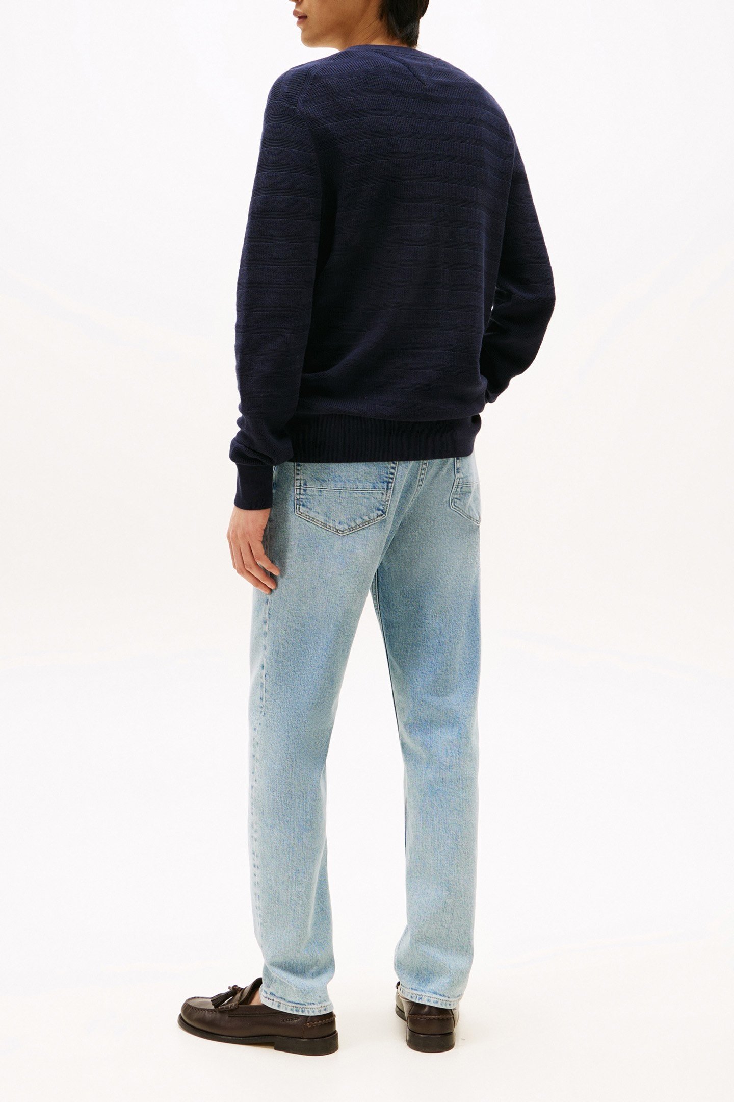 STRIPE STRUCTURE SWEATER REG FIT DESERT SKY BLUE 3