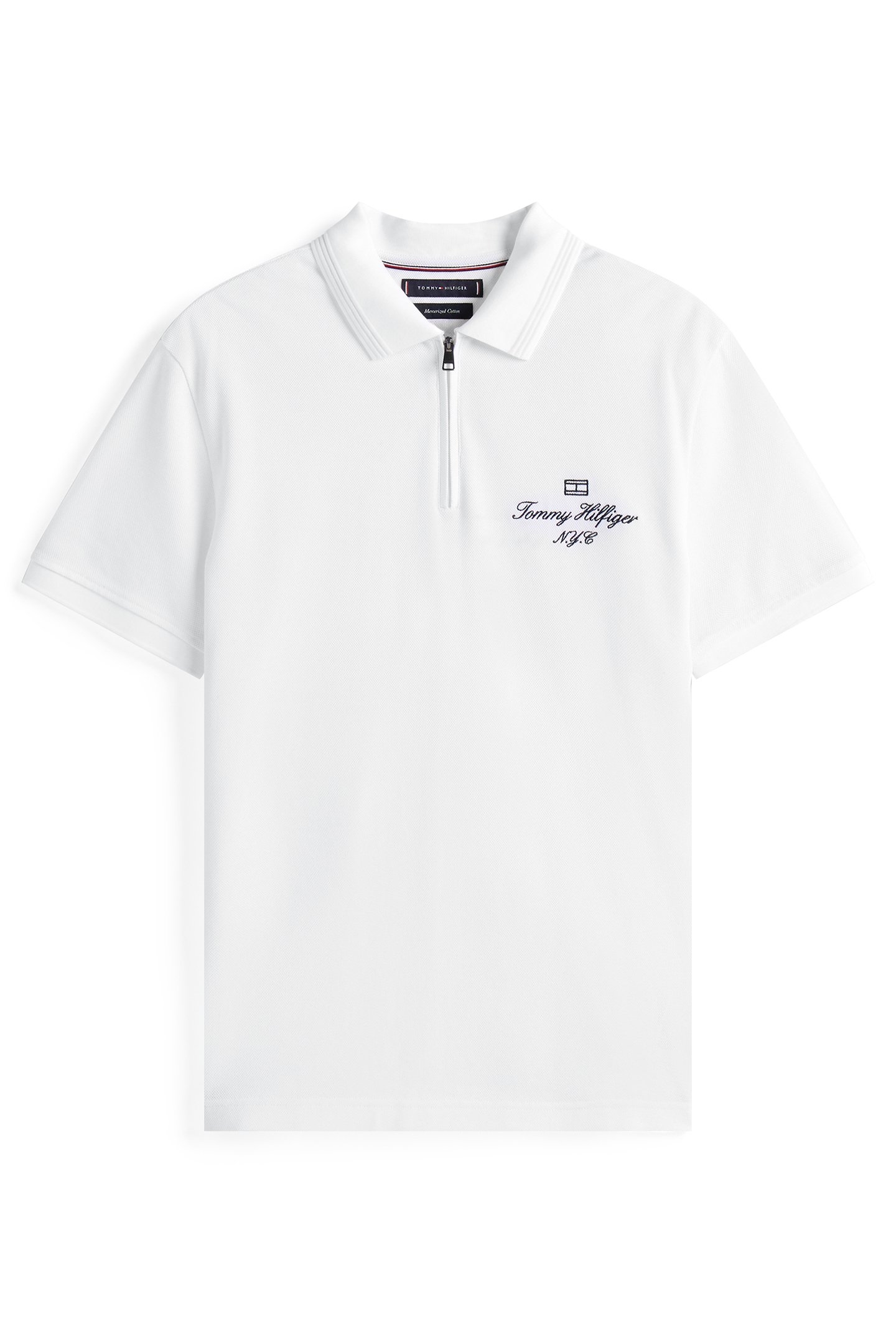 MERCERISED PIQUE ZIP WHITE 4